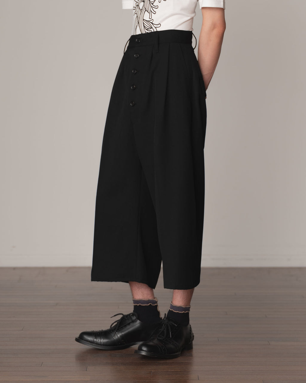 Trousers 8PT- Wool100% Gabardine- Black