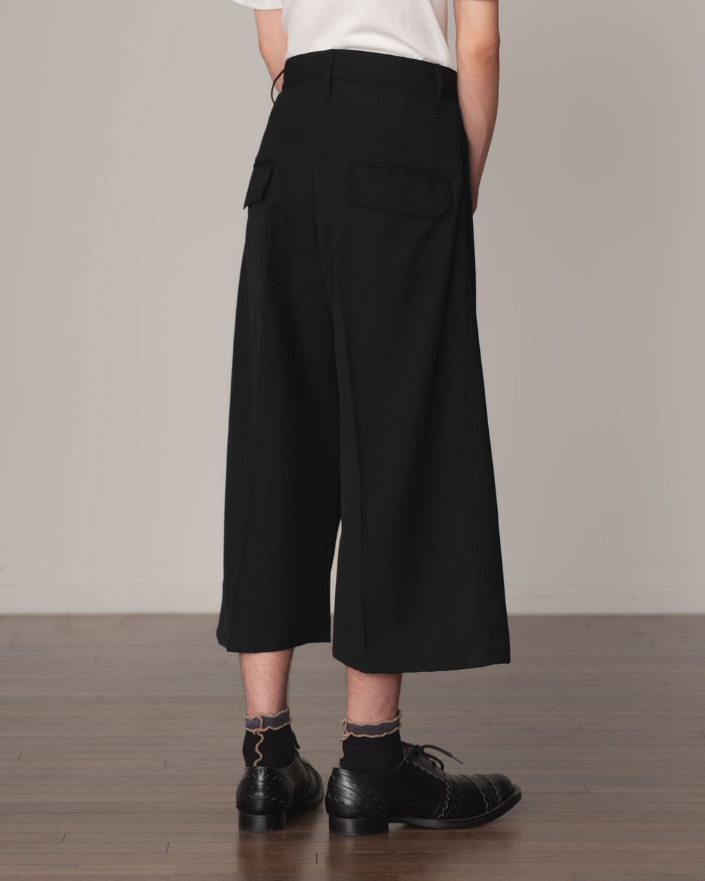 Trousers 8PT- Wool100% Gabardine- Black