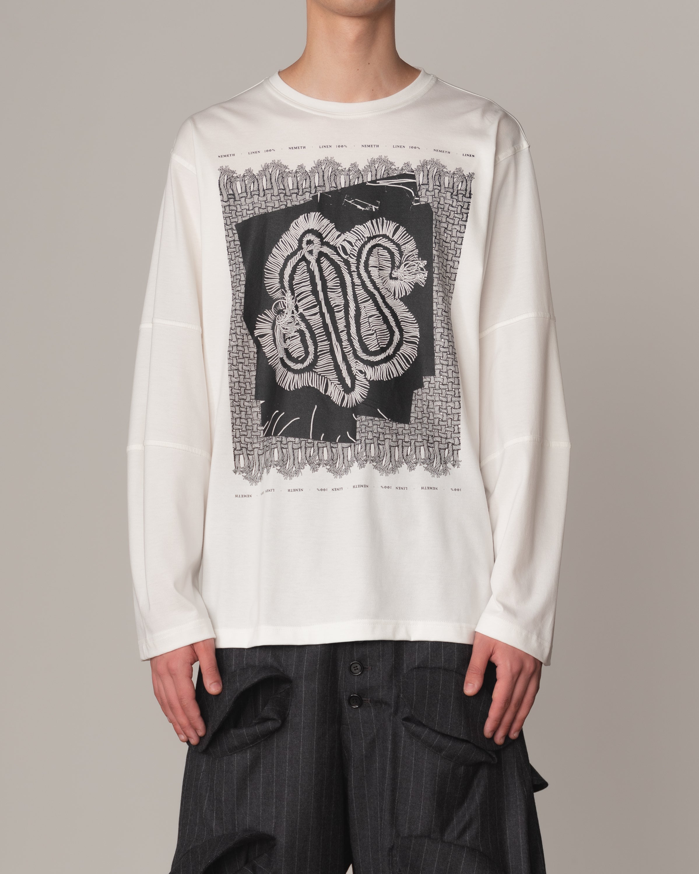 Tshirt 108- Cotton100% Jersey- Lace Selvage- White