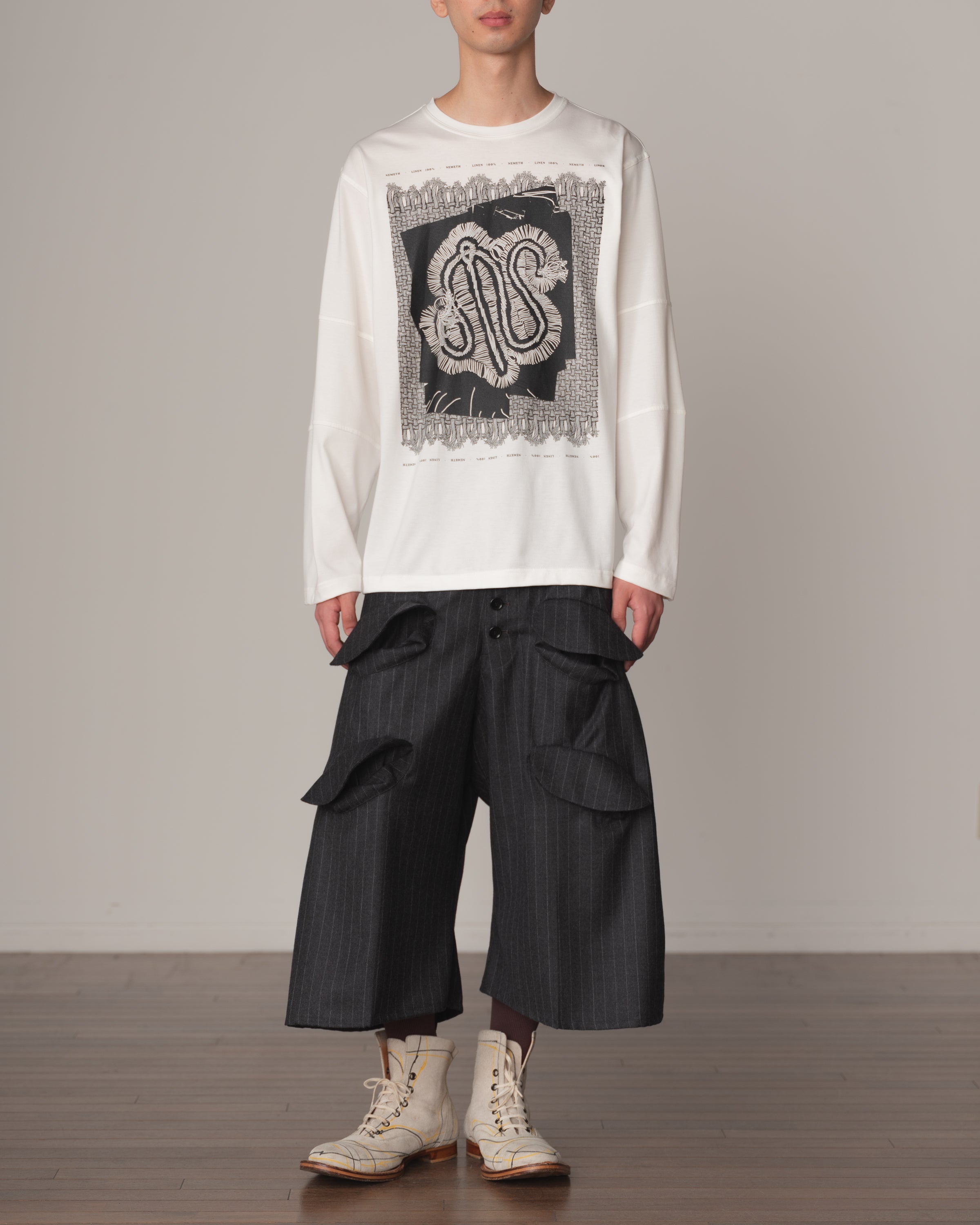 Tshirt 108- Cotton100% Jersey- Lace Selvage- White