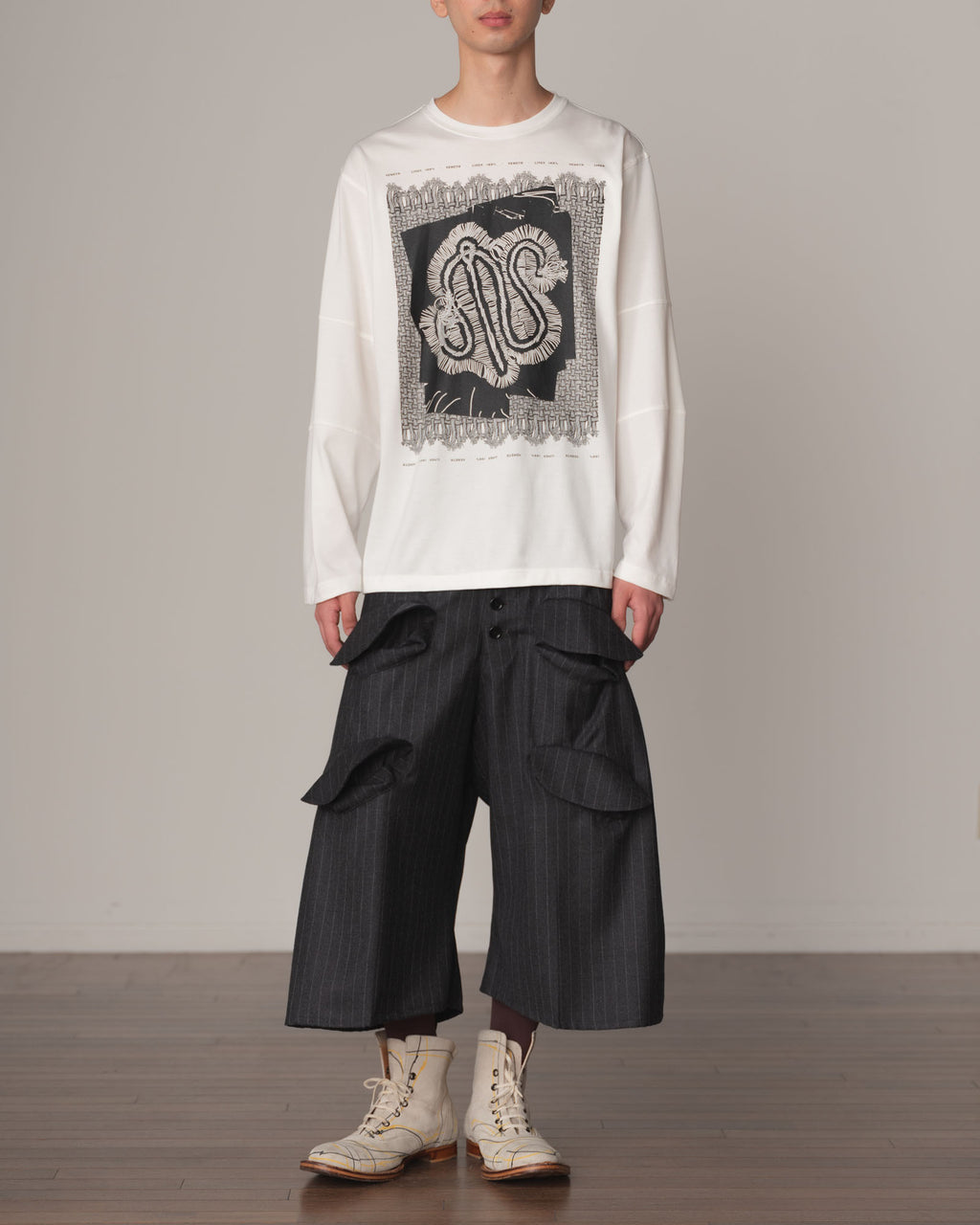 Tshirt 108- Cotton100% Jersey- Lace Selvage- White