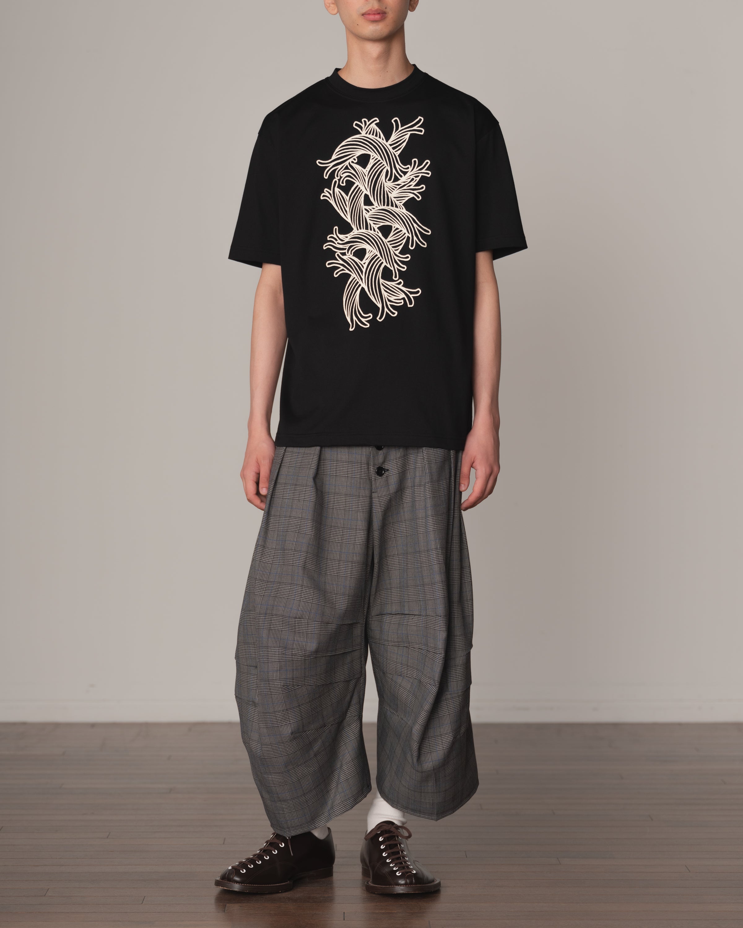 Tshirt Printed- Cotton100% Jersey- Waving Rope- Black
