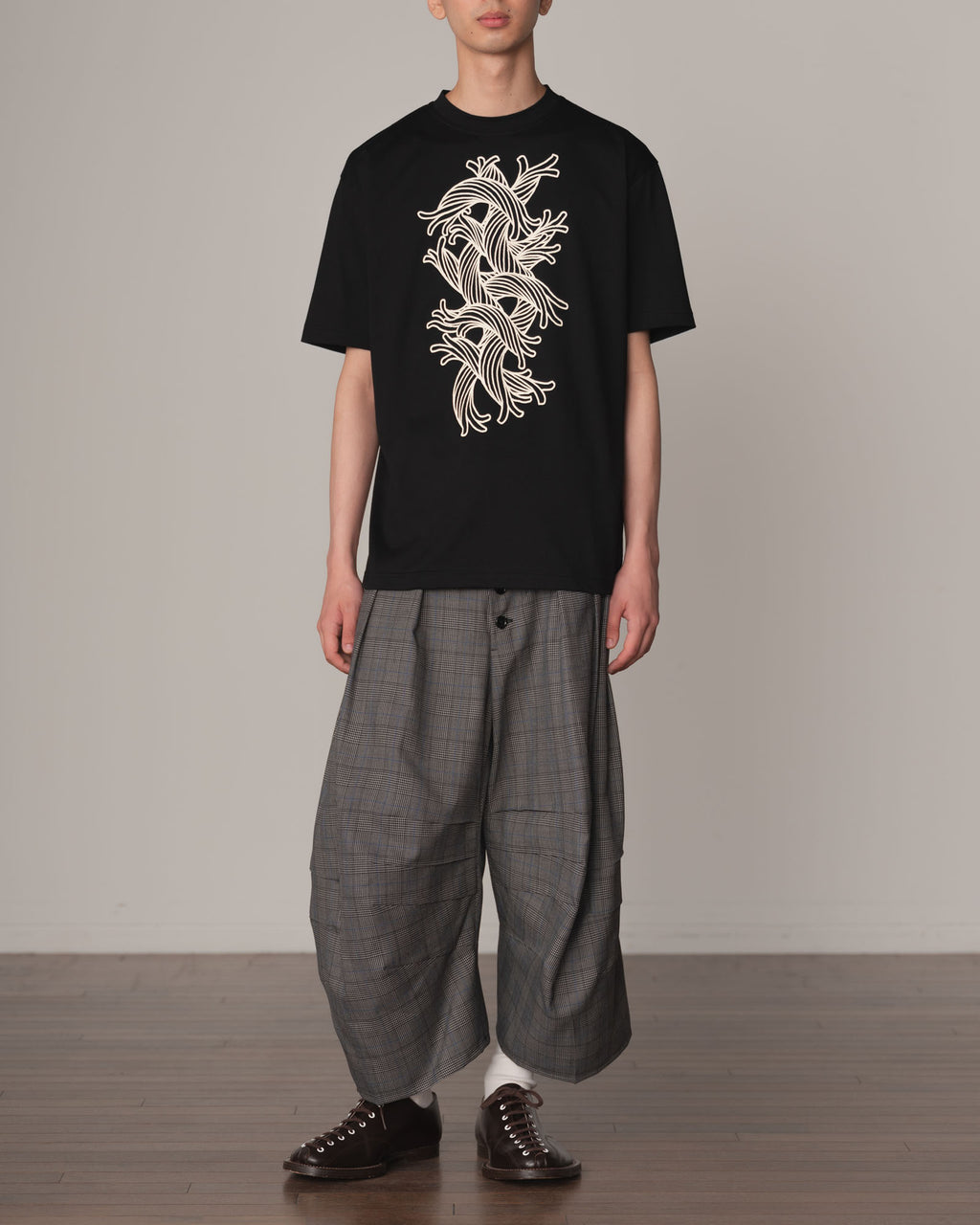 Tshirt Printed- Cotton100% Jersey- Waving Rope- Black