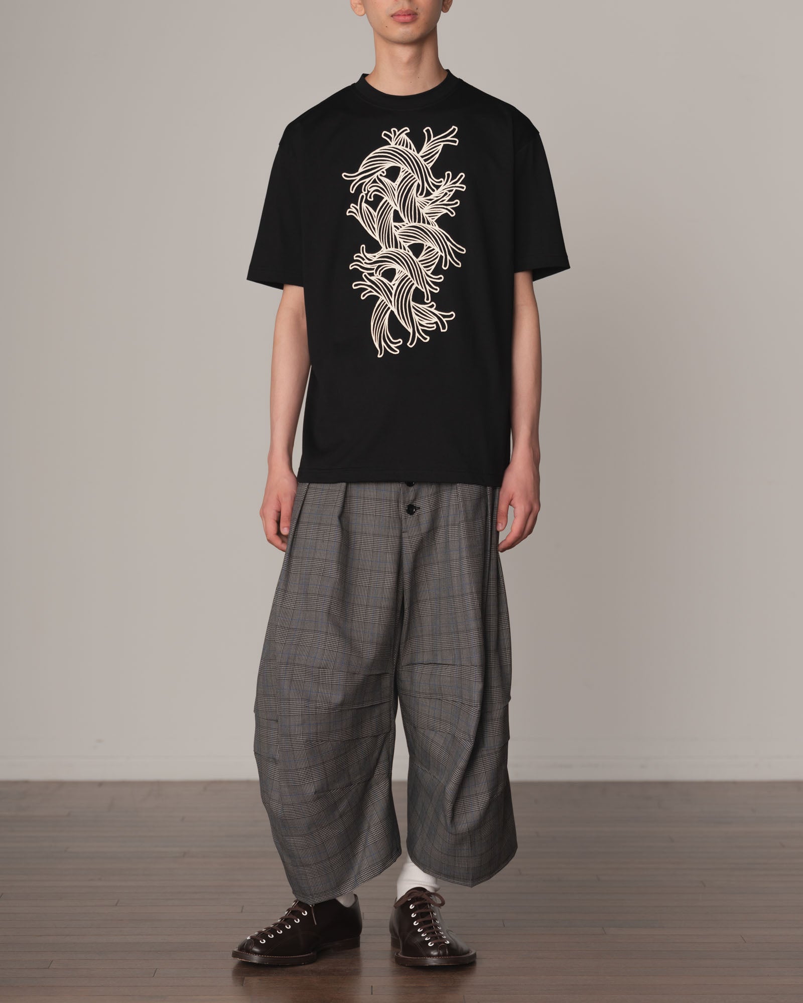 Tshirt Printed- Cotton100% Jersey- Waving Rope- Black