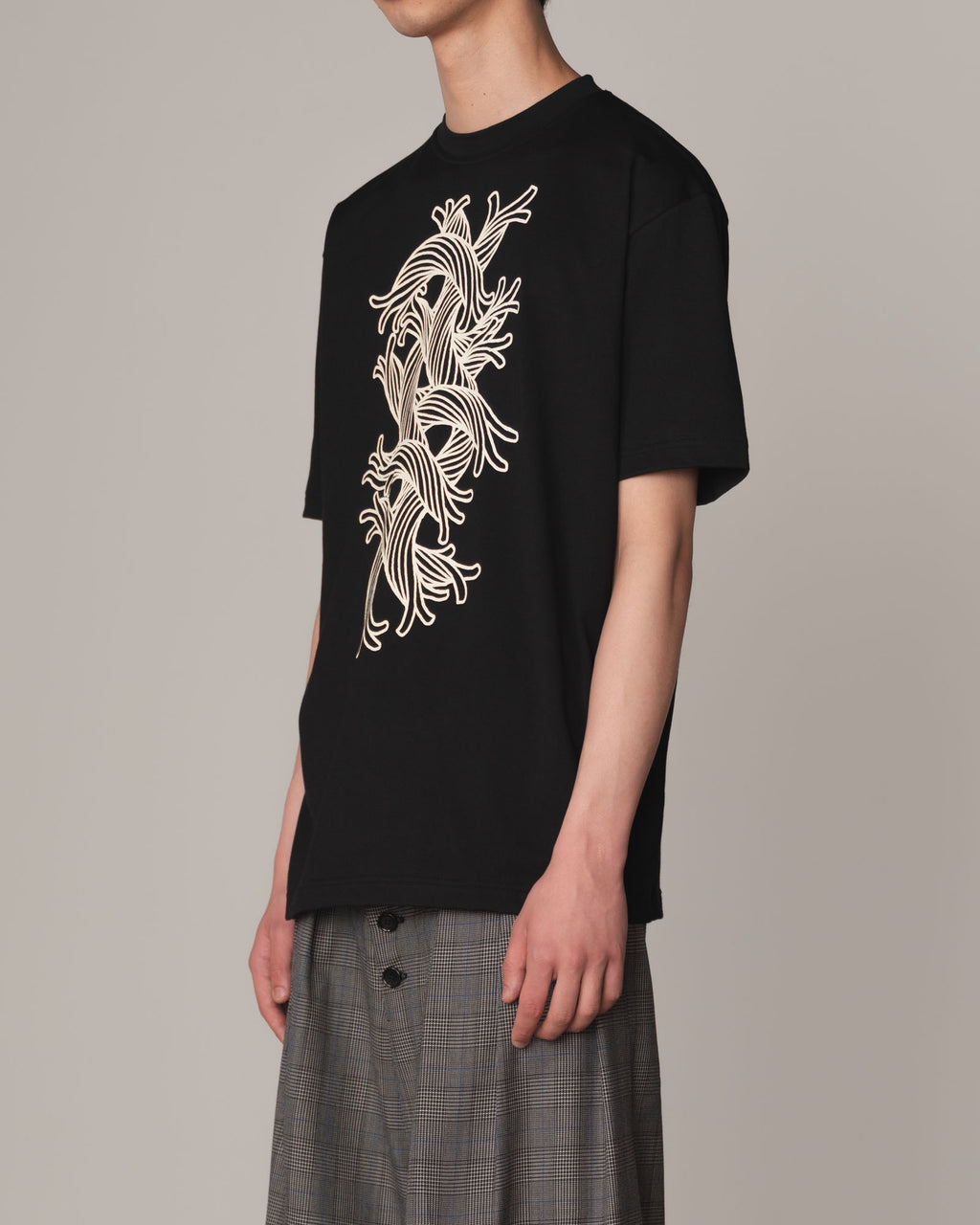 Tshirt Printed- Cotton100% Jersey- Waving Rope- Black