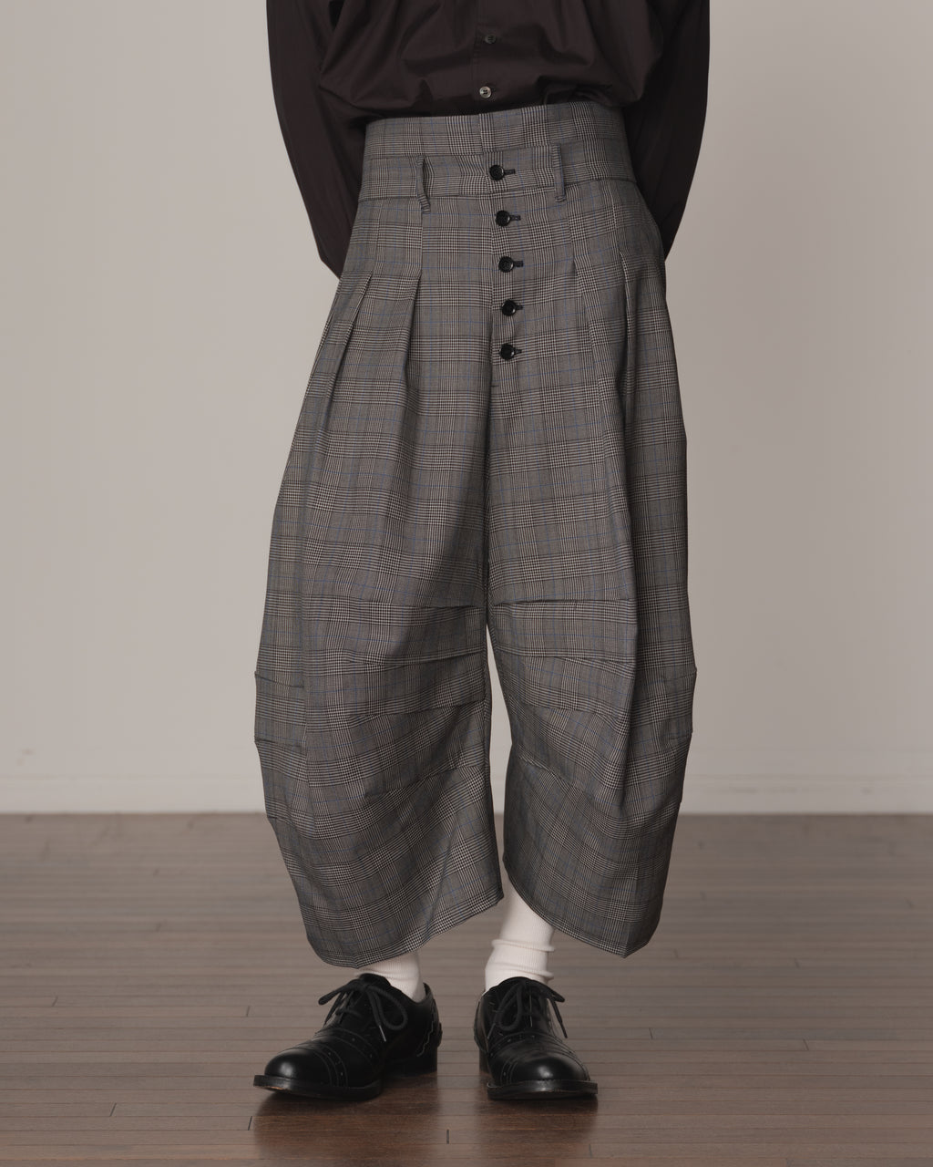 Trousers 20- Wool100% Glen Check- Grey