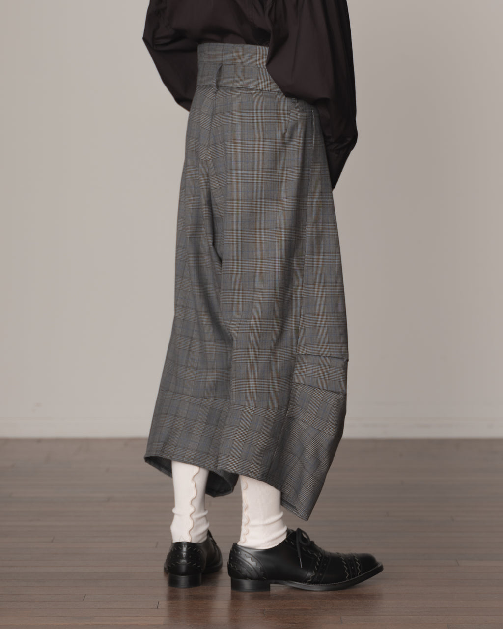 Trousers 20- Wool100% Glen Check- Grey