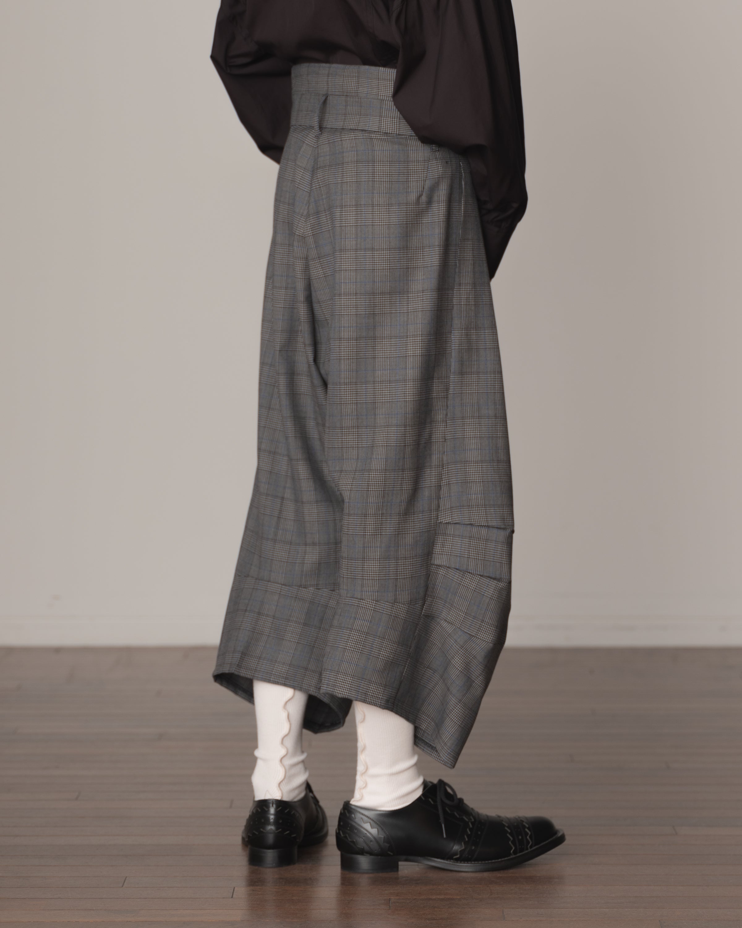 Trousers 20- Wool100% Glen Check- Grey