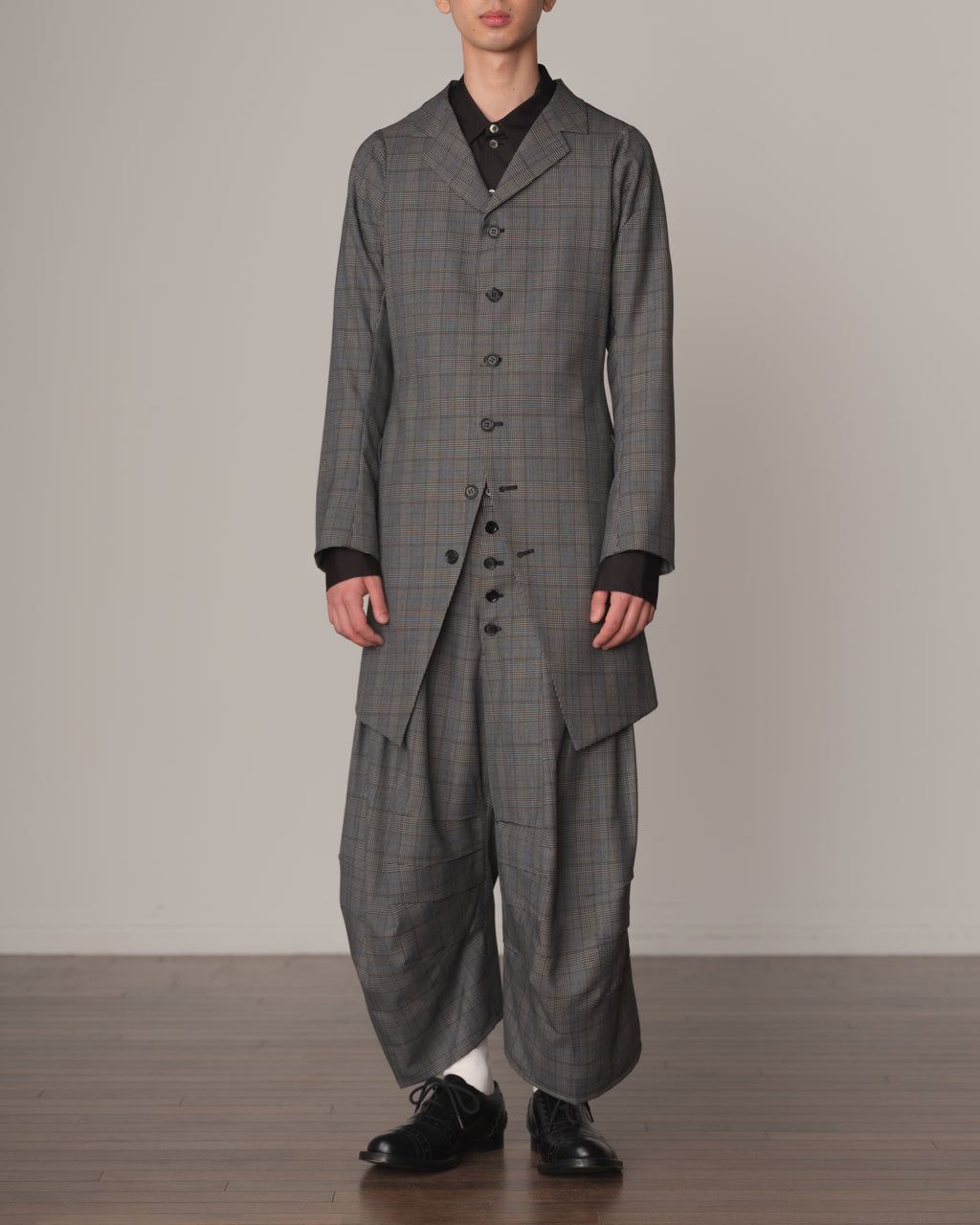 Trousers 20- Wool100% Glen Check- Grey