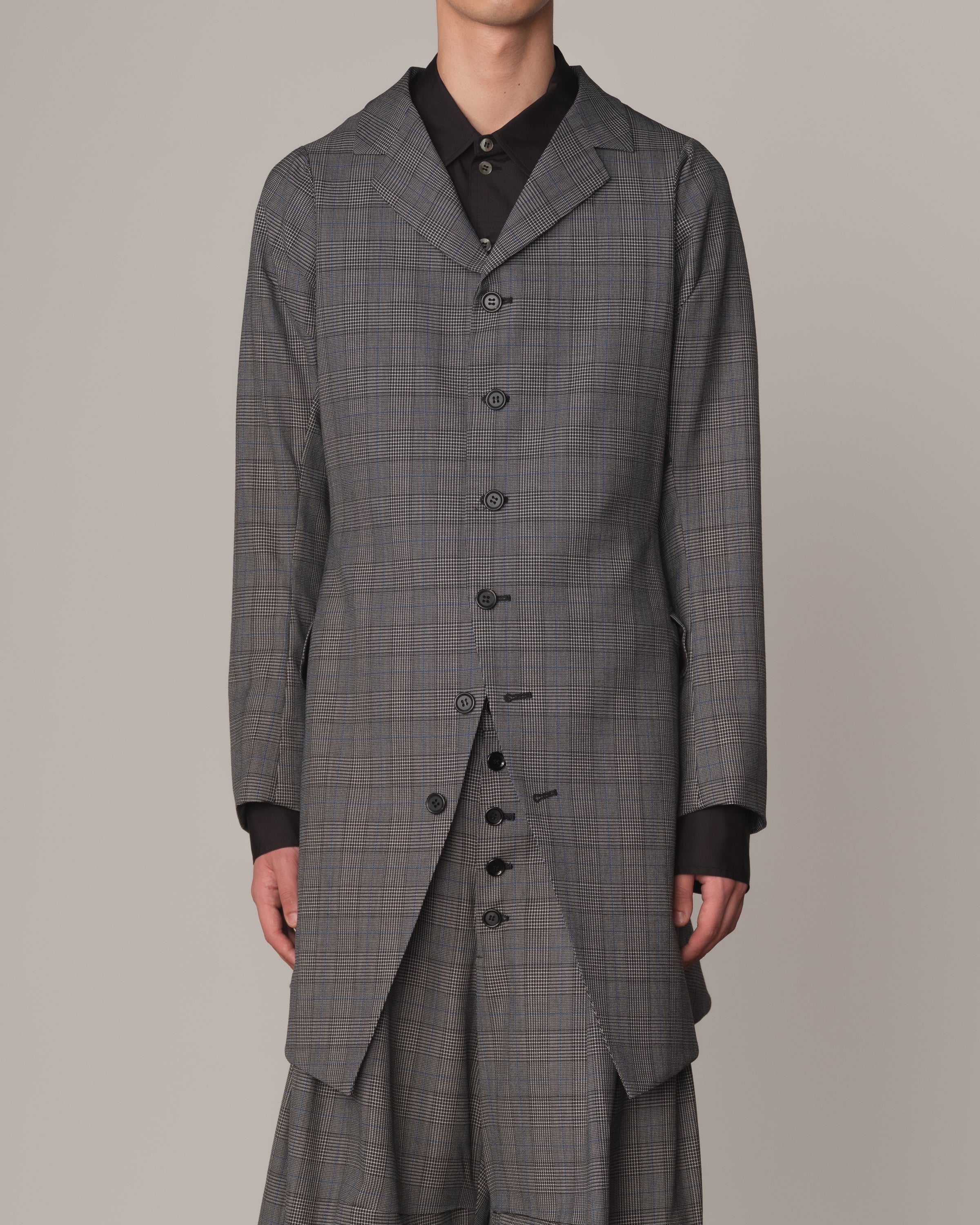 Jacket 17451- Wool100% Glen Check- Grey