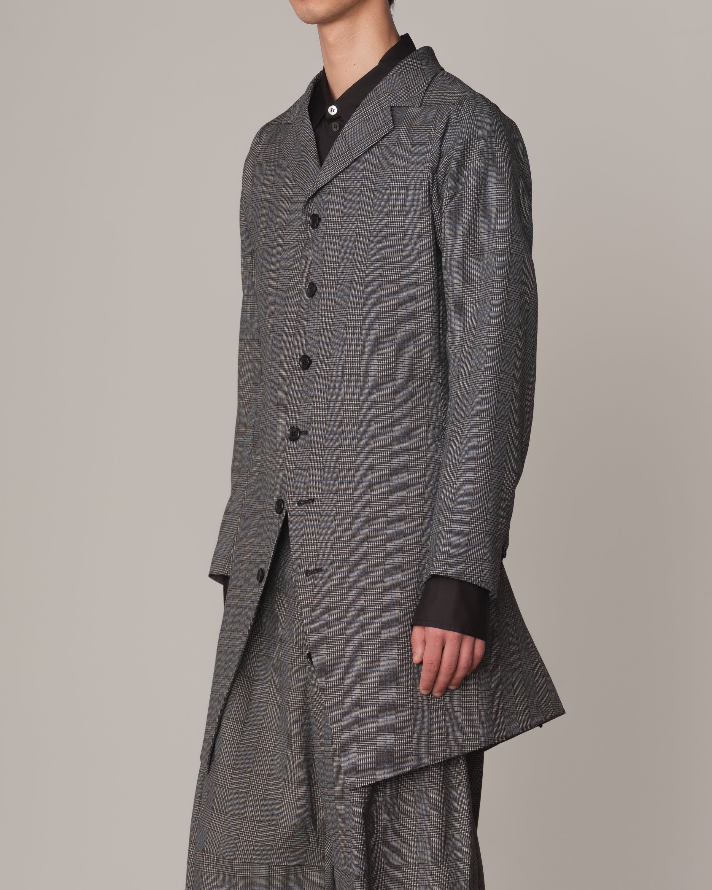 Jacket 17451- Wool100% Glen Check- Grey