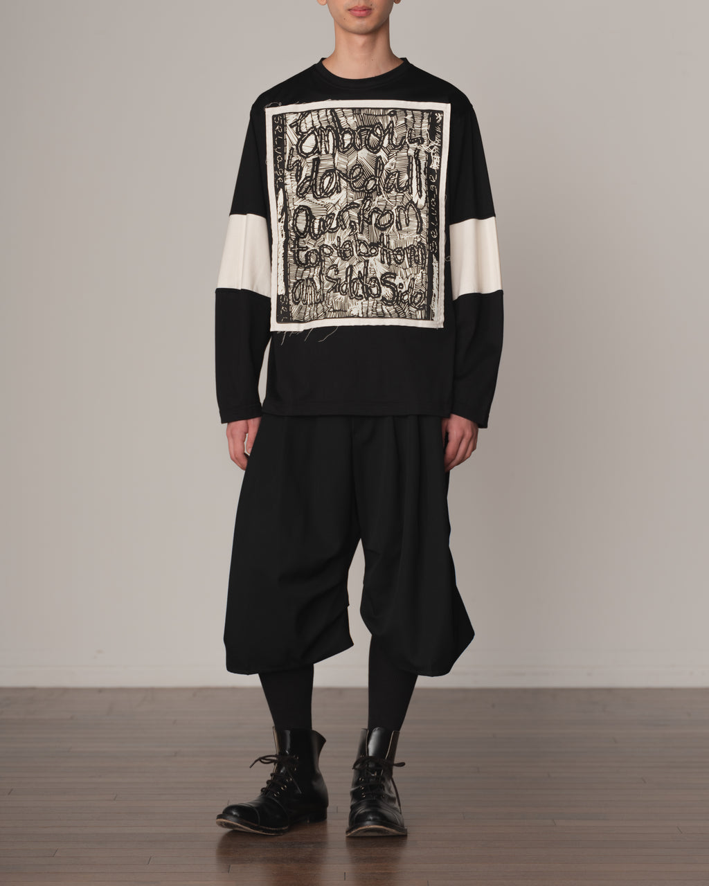 Tshirt 108- Cotton100% Jersey Wsp- Selvage Embroidered- Black