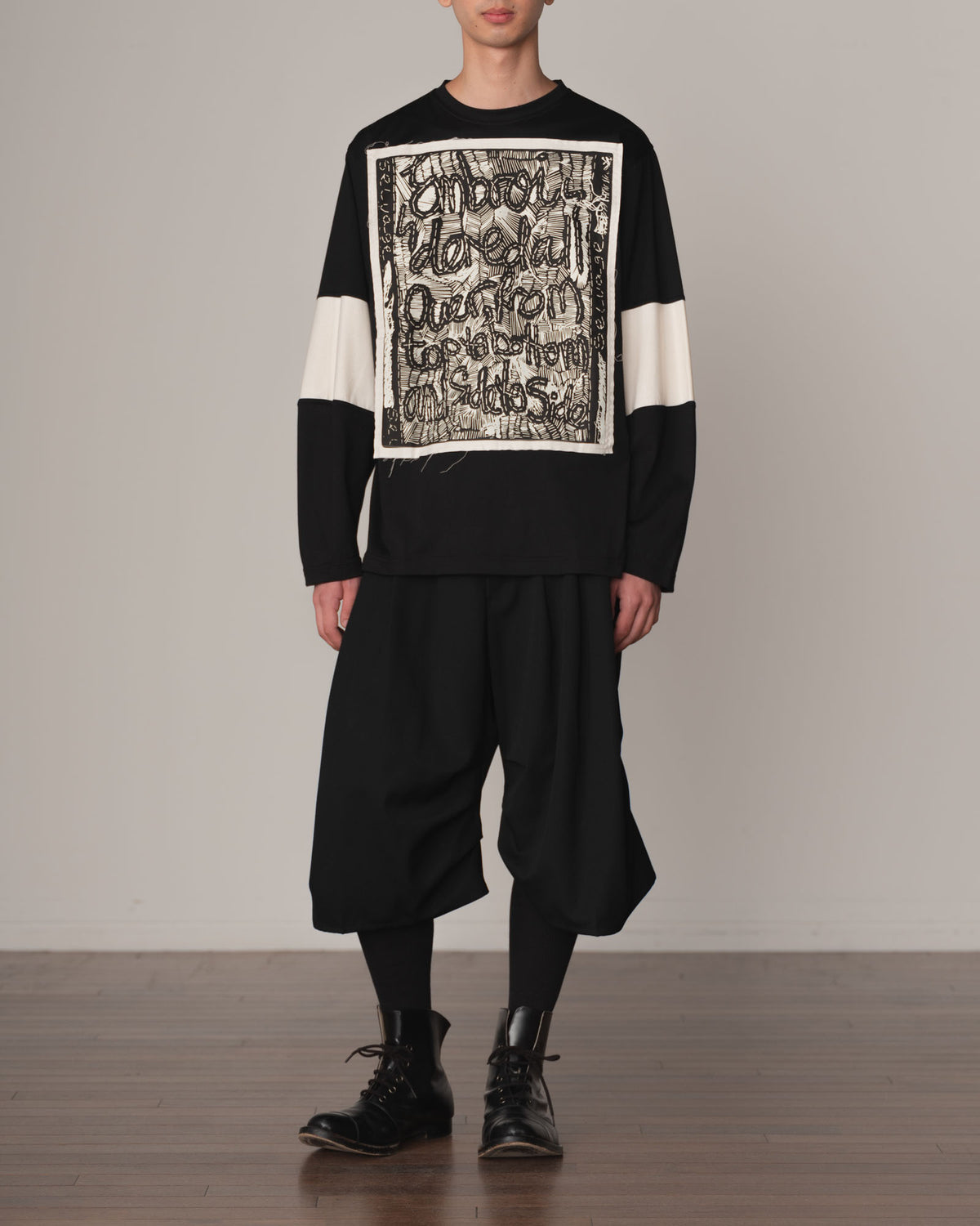 Tshirt 108- Cotton100% Jersey Wsp- Selvage Embroidered- Black