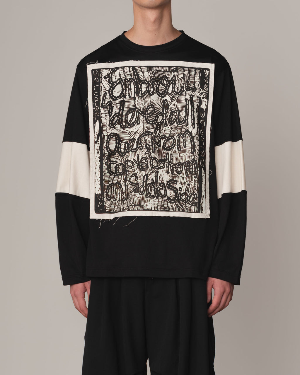Tshirt 108- Cotton100% Jersey Wsp- Selvage Embroidered- Black