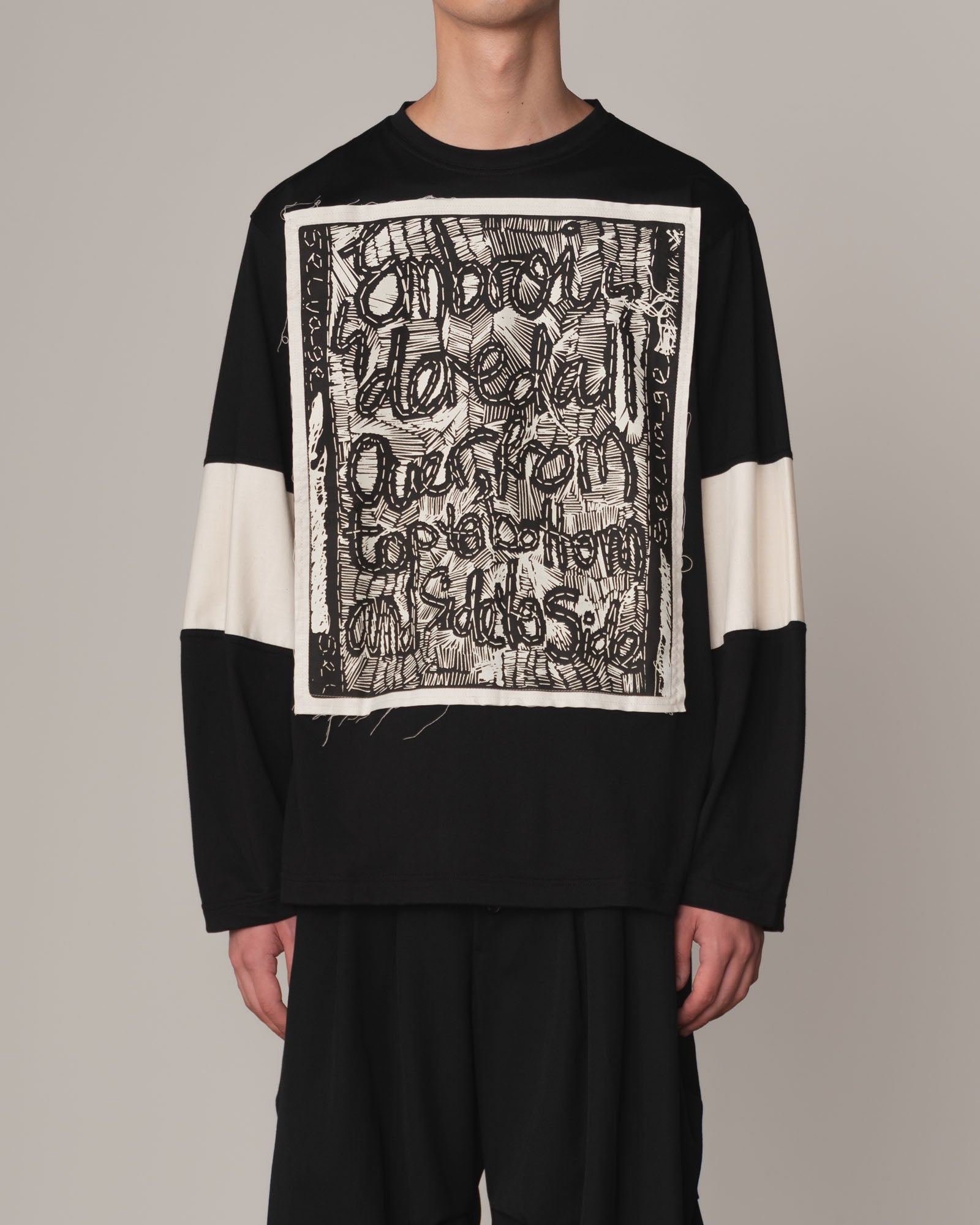 Tshirt 108- Cotton100% Jersey Wsp- Selvage Embroidered- Black