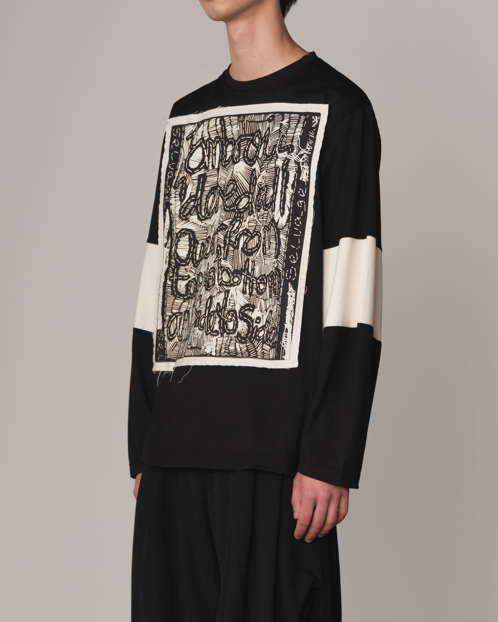 Tshirt 108- Cotton100% Jersey Wsp- Selvage Embroidered- Black