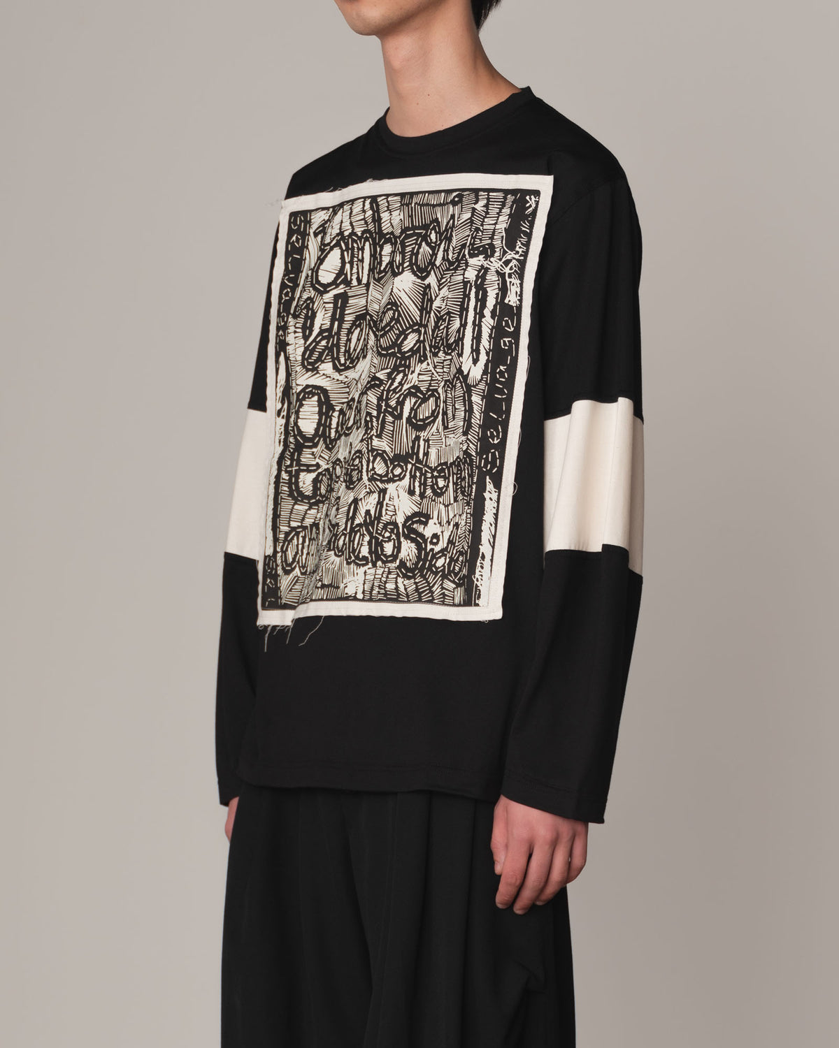 Tshirt 108- Cotton100% Jersey Wsp- Selvage Embroidered- Black