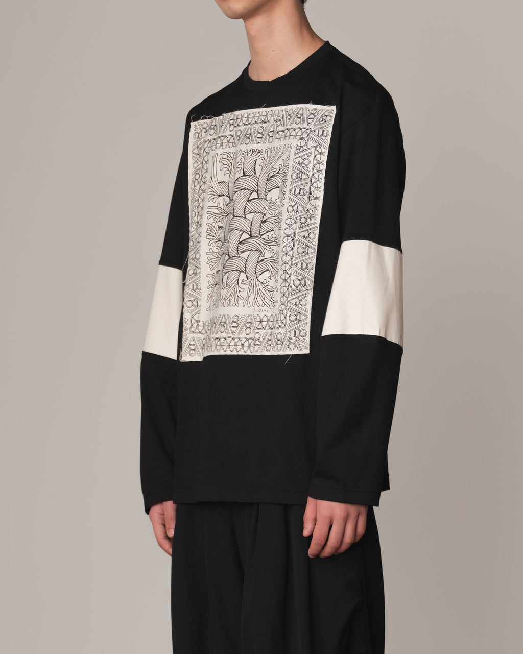 Tshirt 108- Cotton100% Jersey Wsp- Rope Painting- Black