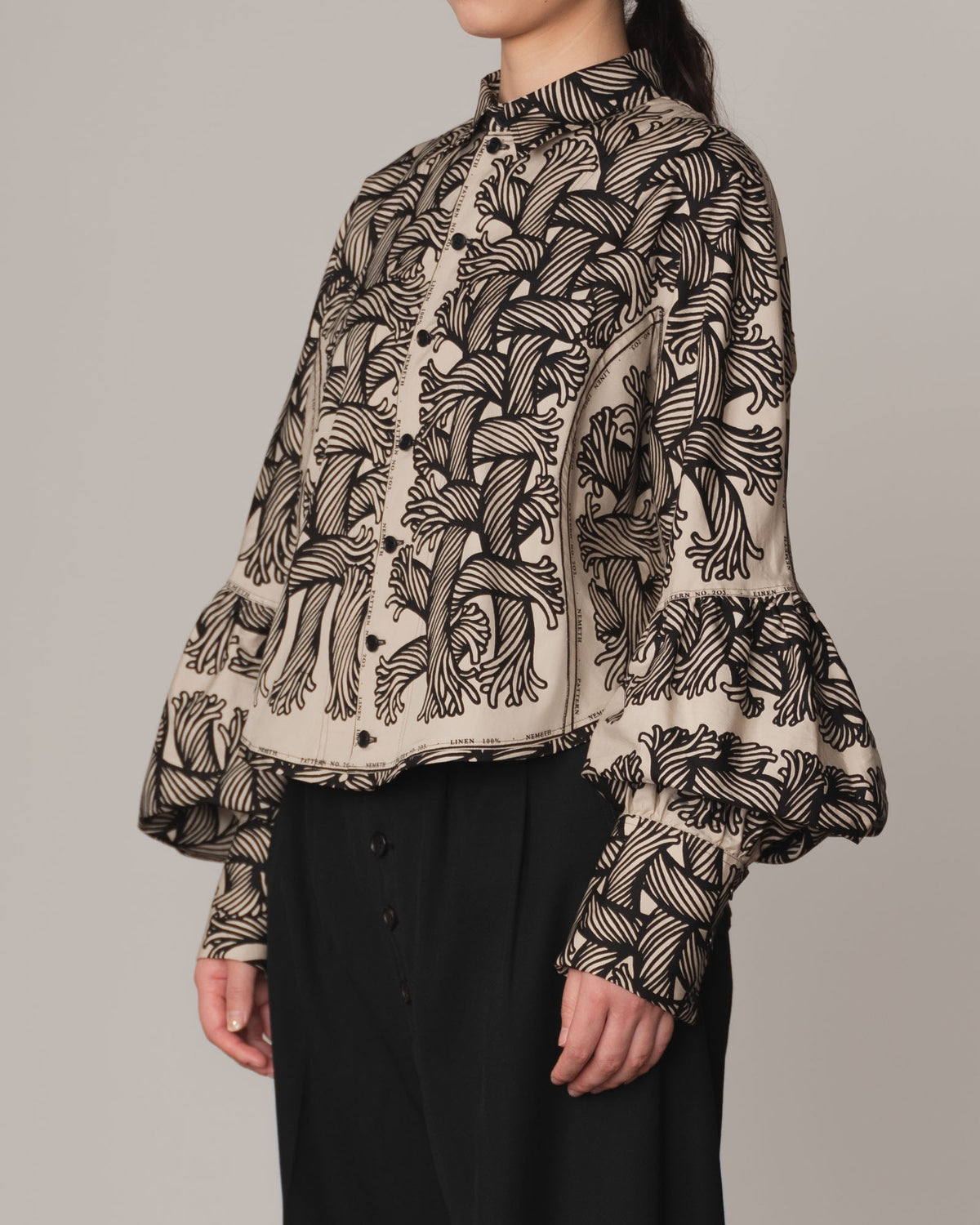 Shirt 203D Mix- Cotton100% Broad Print- 203 Pattern Rope/Isle Rope- Beige