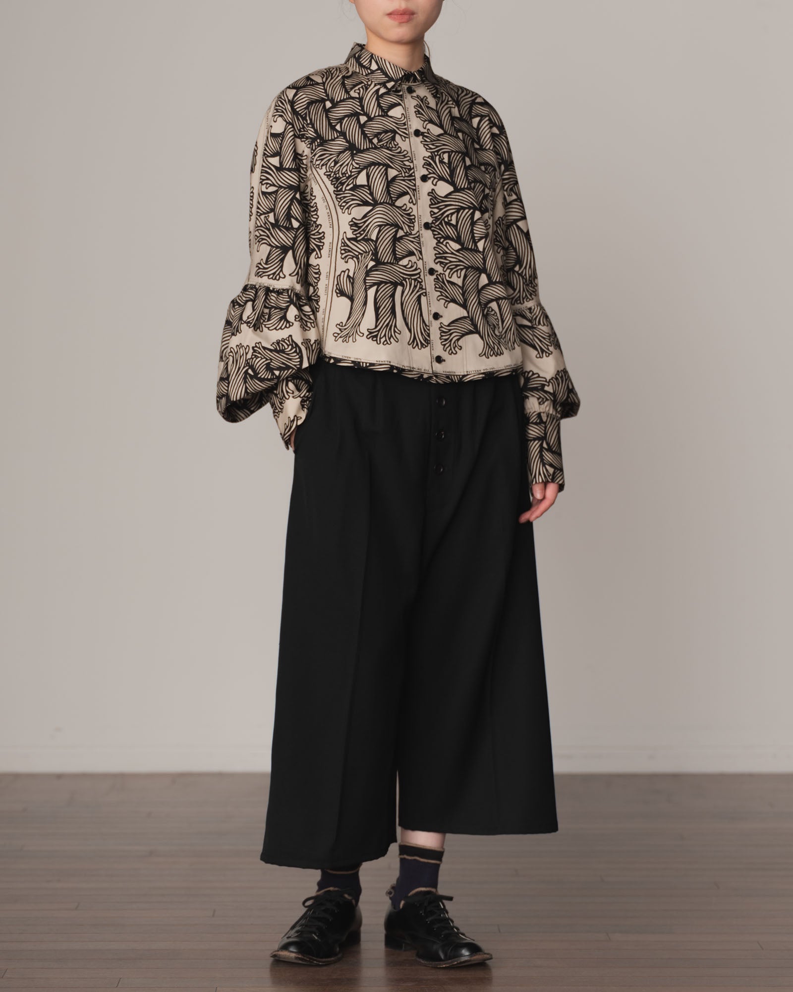 Shirt 203D Mix- Cotton100% Broad Print- 203 Pattern Rope/Isle Rope- Beige