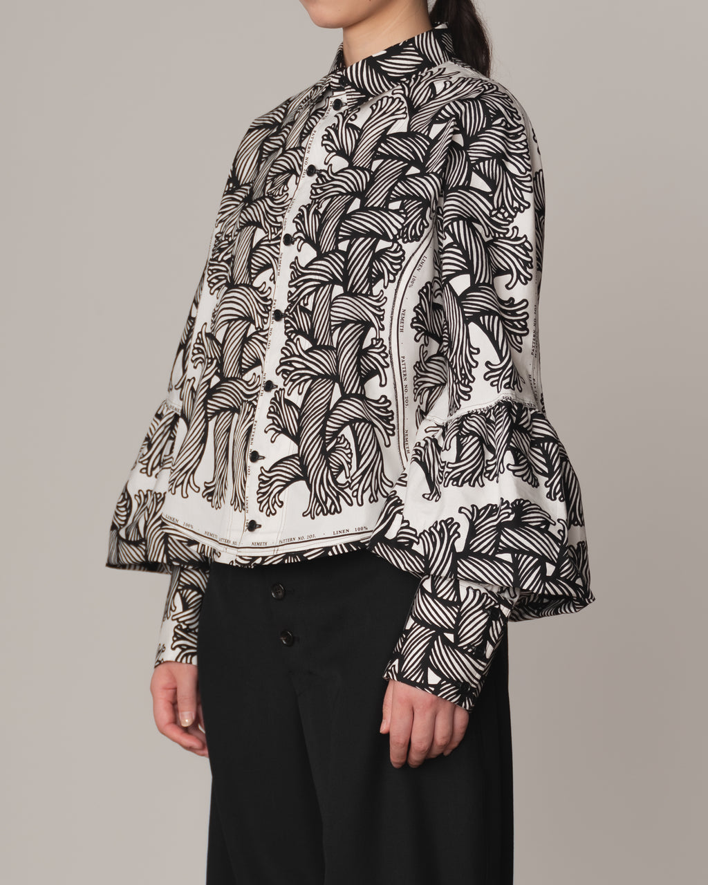 Shirt 203D- Cotton100% Broad Print- Mix- 203 Pattern Rope Print- Isle Rope Print- White