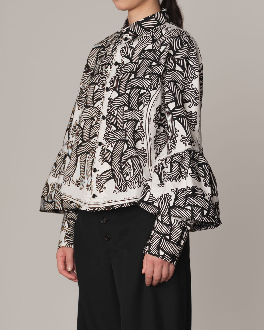Shirt 203D- Cotton100% Broad Print- Mix- 203 Pattern Rope Print- Isle Rope Print- White