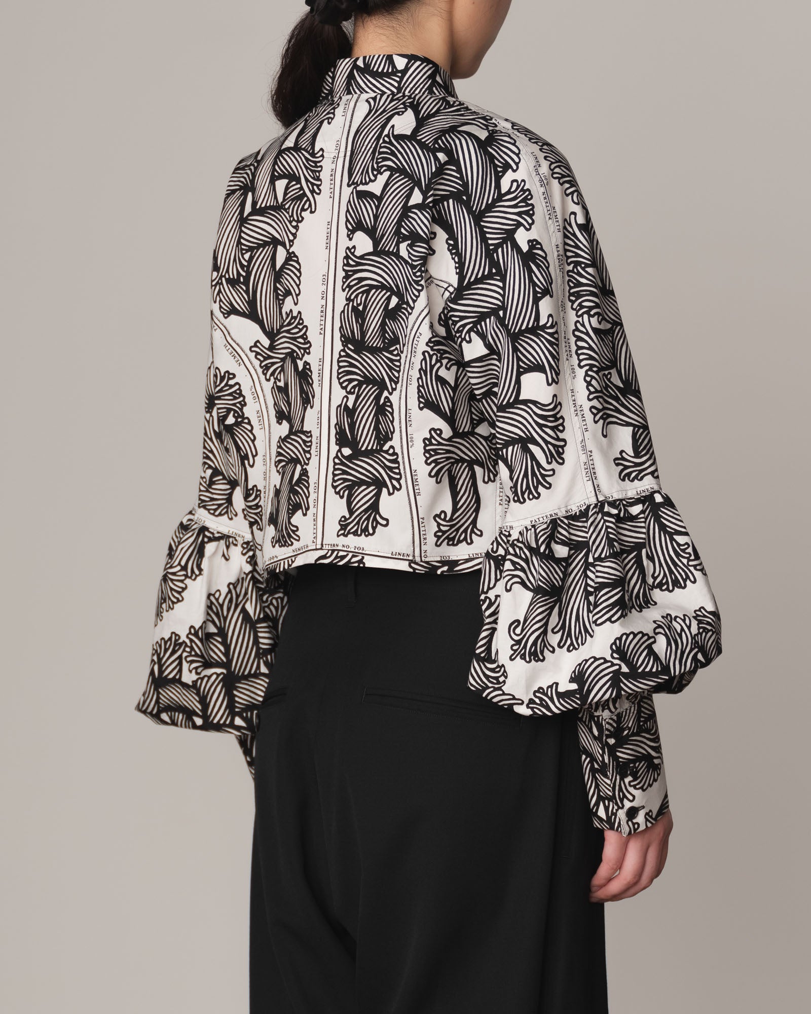 Shirt 203D- Cotton100% Broad Print- Mix- 203 Pattern Rope Print- Isle Rope Print- White