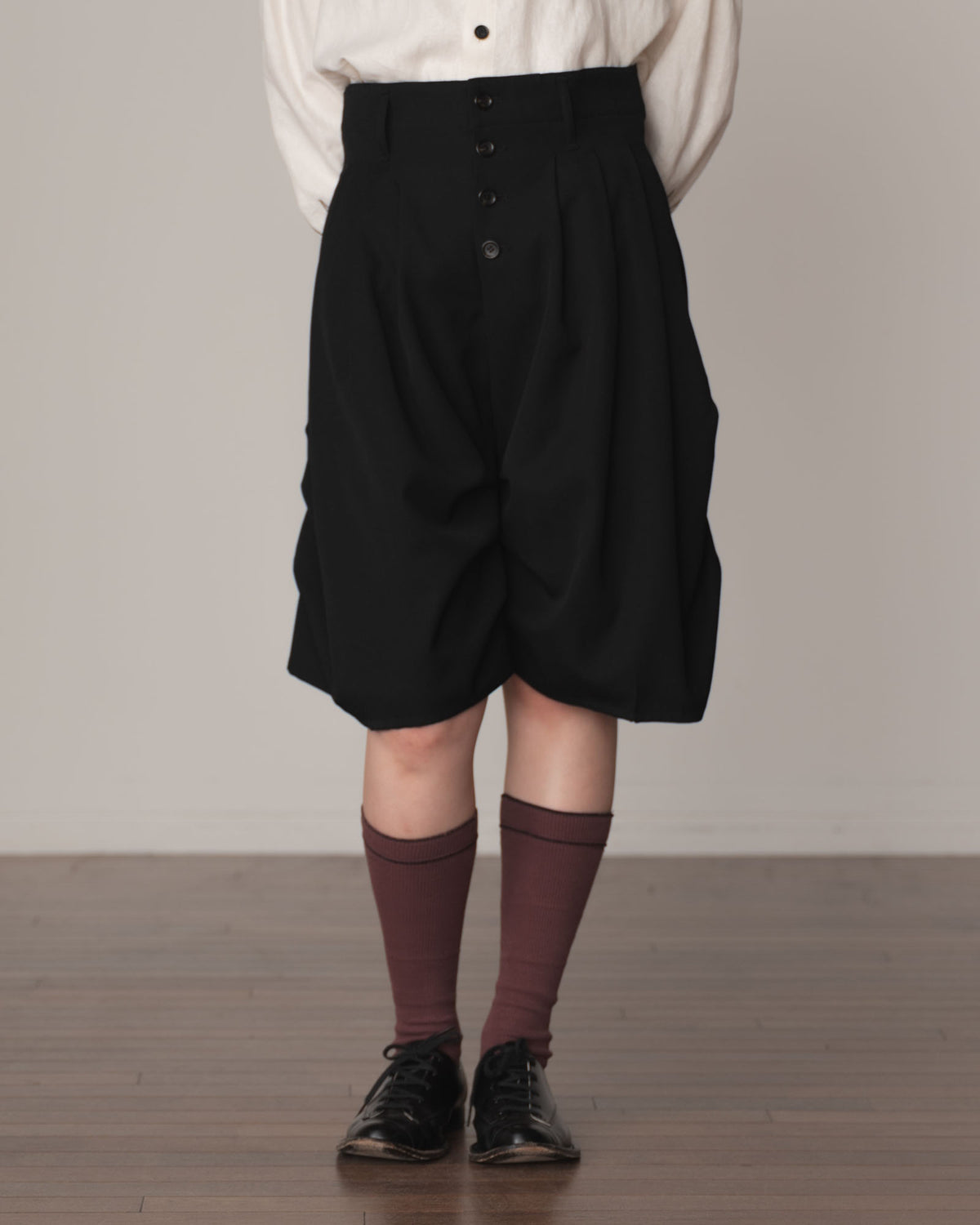 Trousers 64B- Wool100% Gabardine- Black