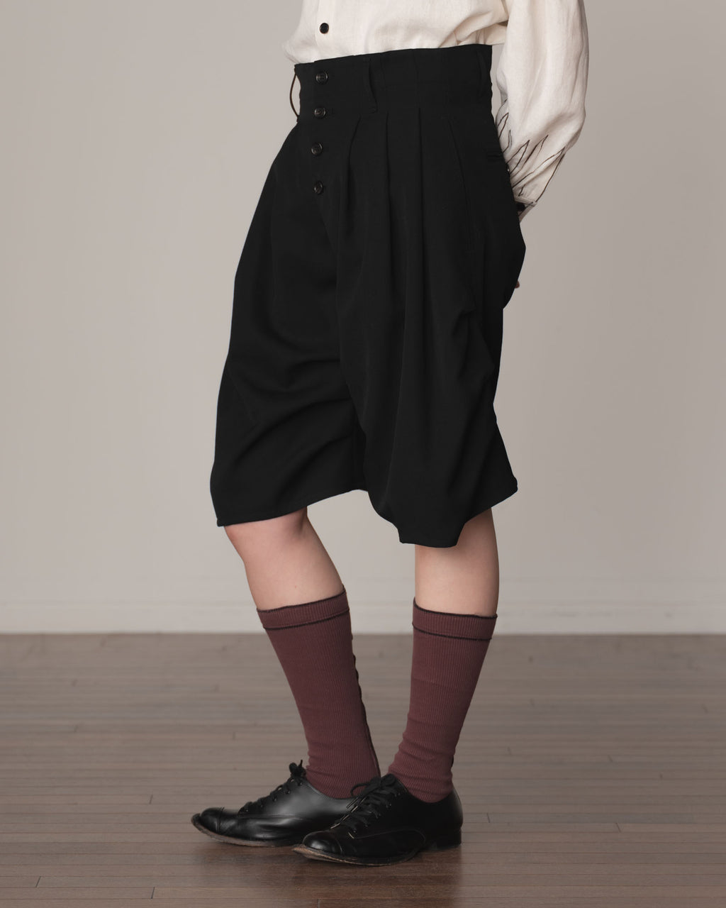 Trousers 64B- Wool100% Gabardine- Black
