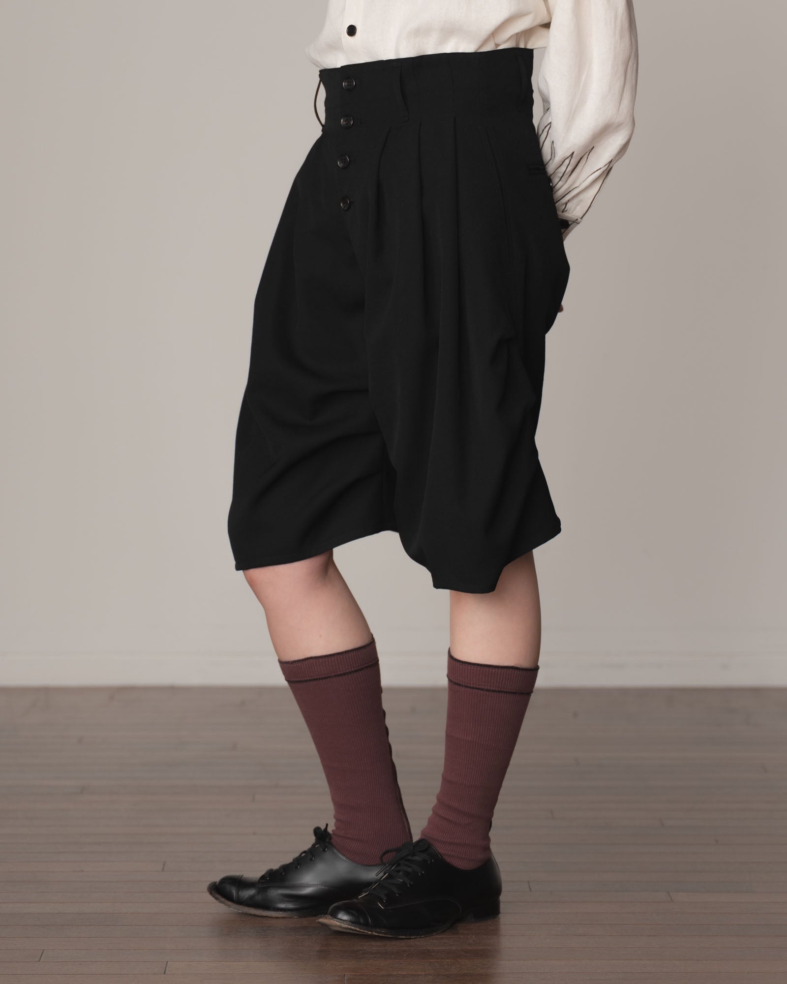 Trousers 64B- Wool100% Gabardine- Black