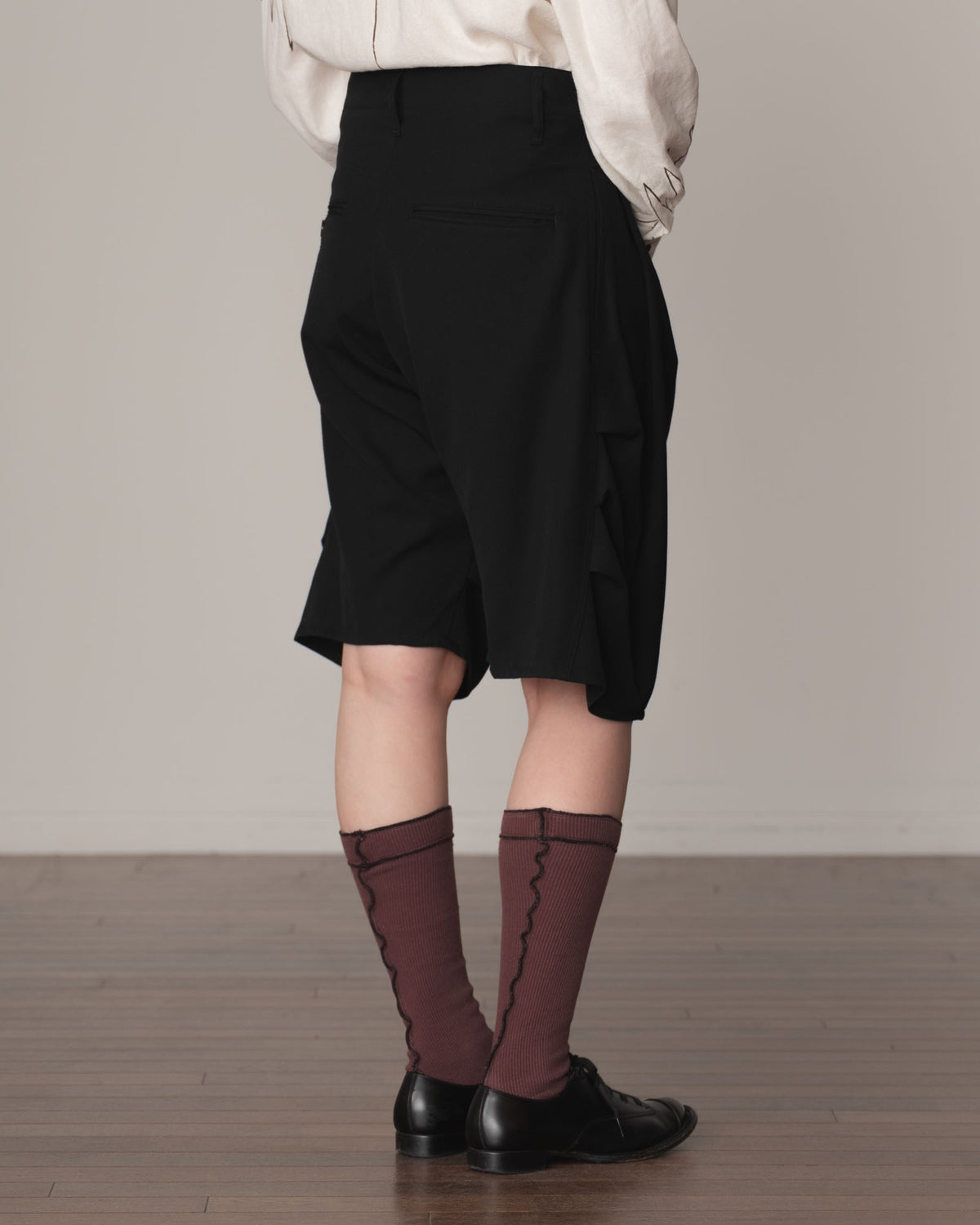 Trousers 64B- Wool100% Gabardine- Black