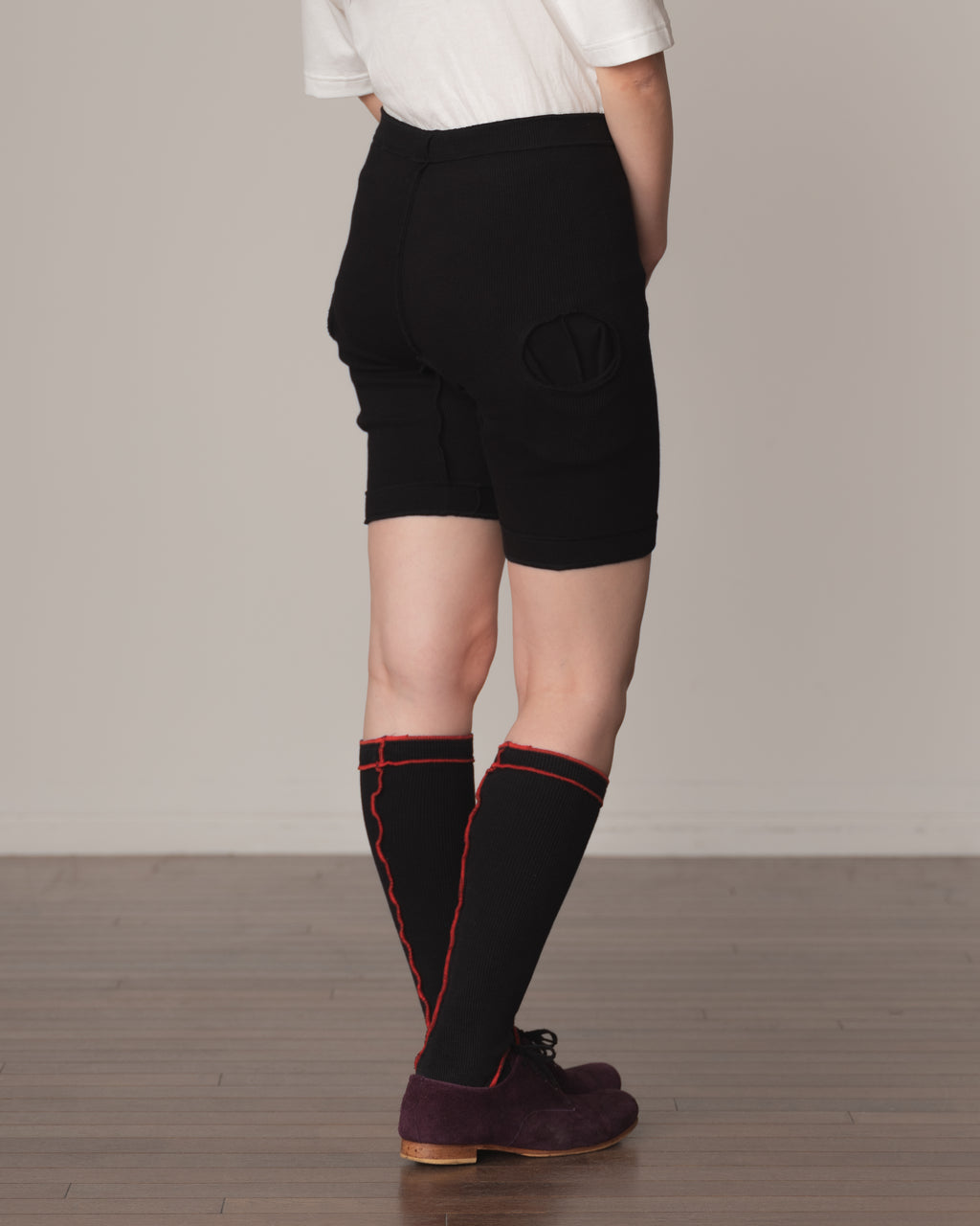 Trousers 84C Short- Cotton100% Span- Black Stitch- Black