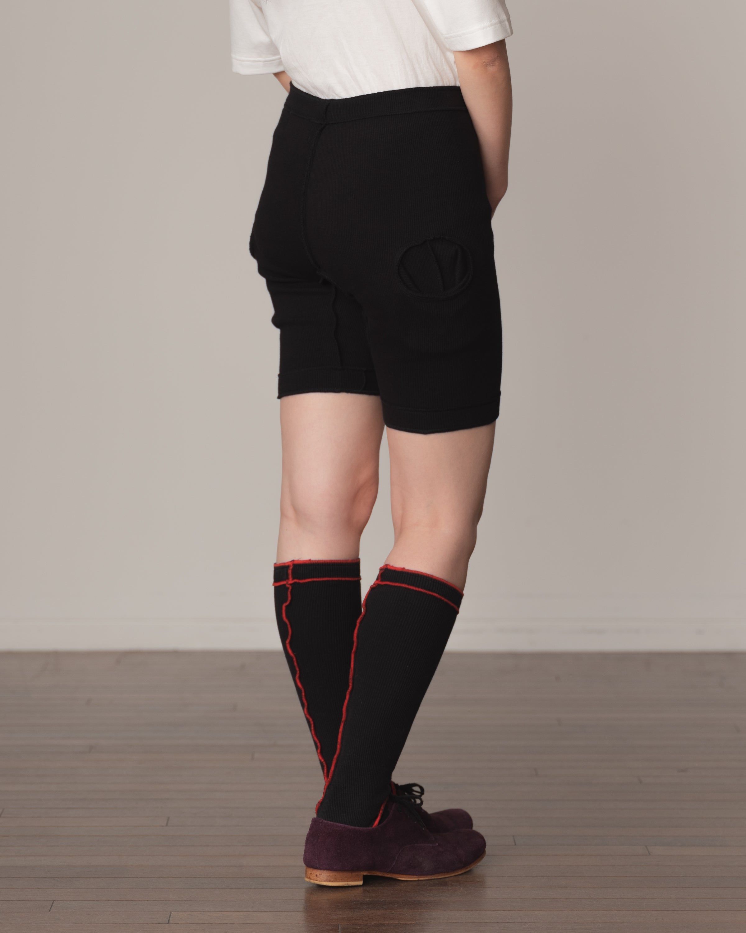 Trousers 84C Short- Cotton100% Span- Black Stitch- Black