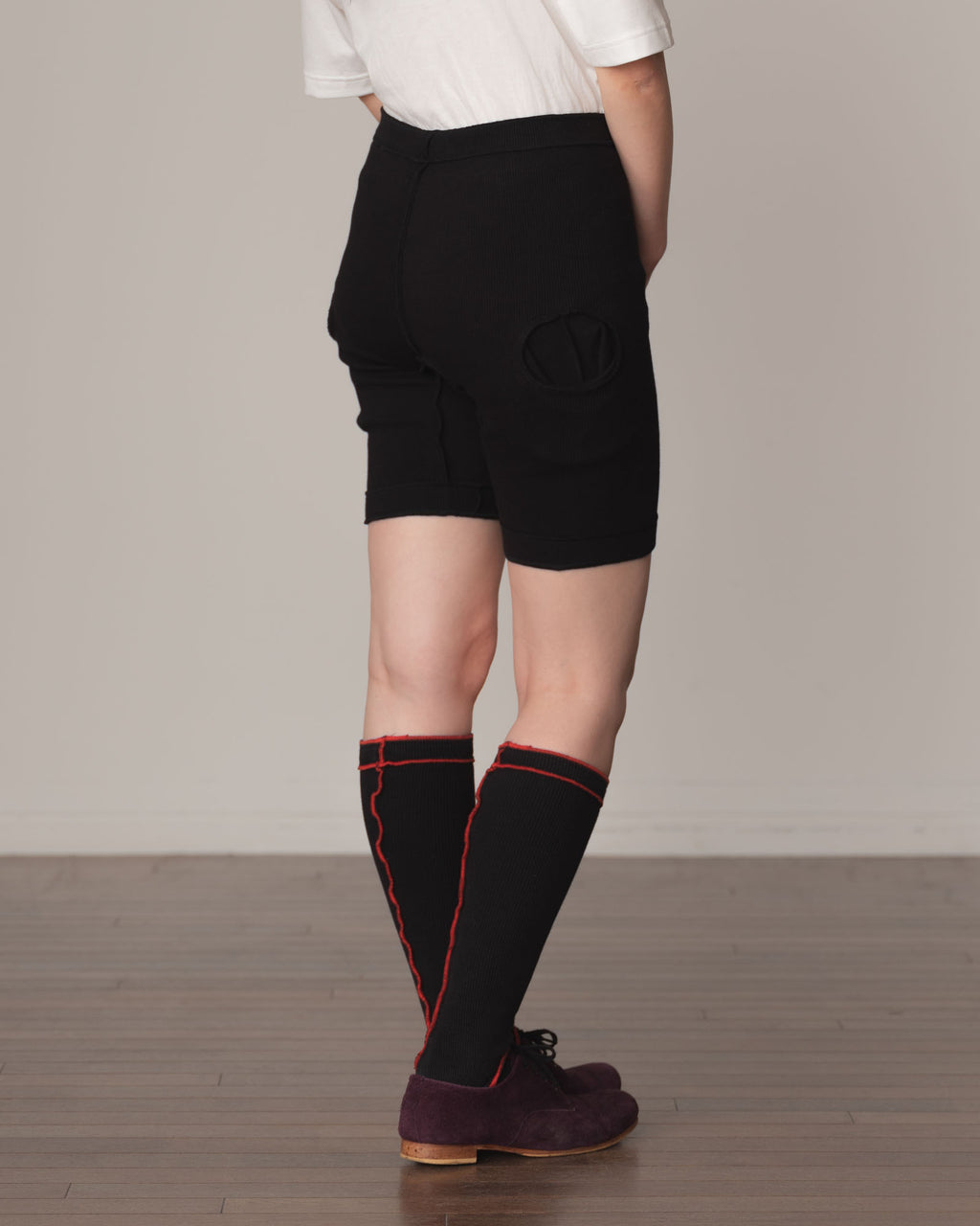 Trousers 84C Short- Cotton100% Span- Black Stitch- Black