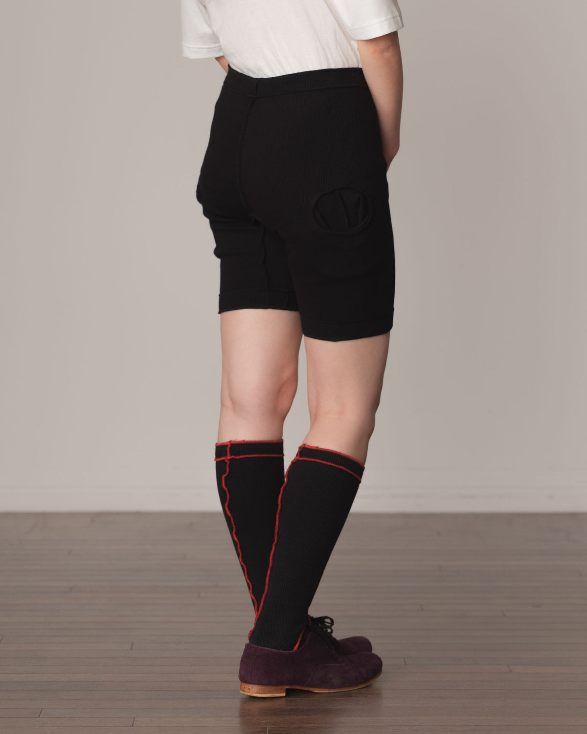 Trousers 84C Short- Cotton100% Span- Black Stitch- Black