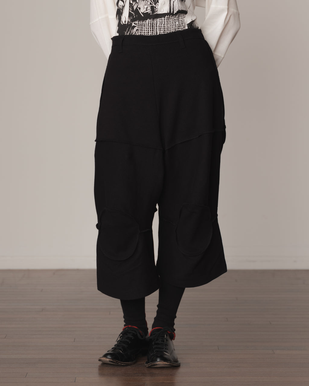 Trousers 103 Wide- Cotton100% Span- Black Stitch- Black