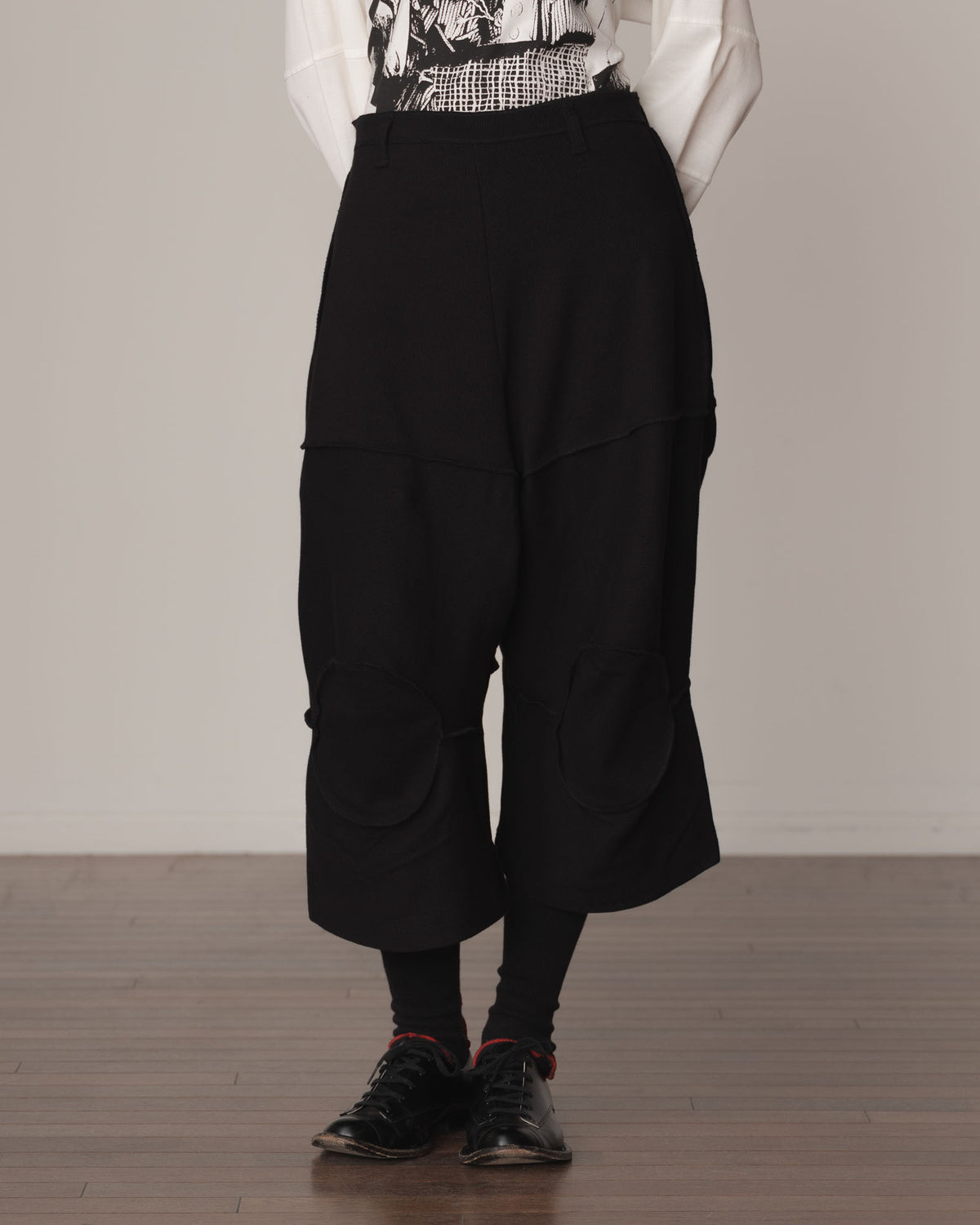 Trousers 103 Wide- Cotton100% Span- Black Stitch- Black
