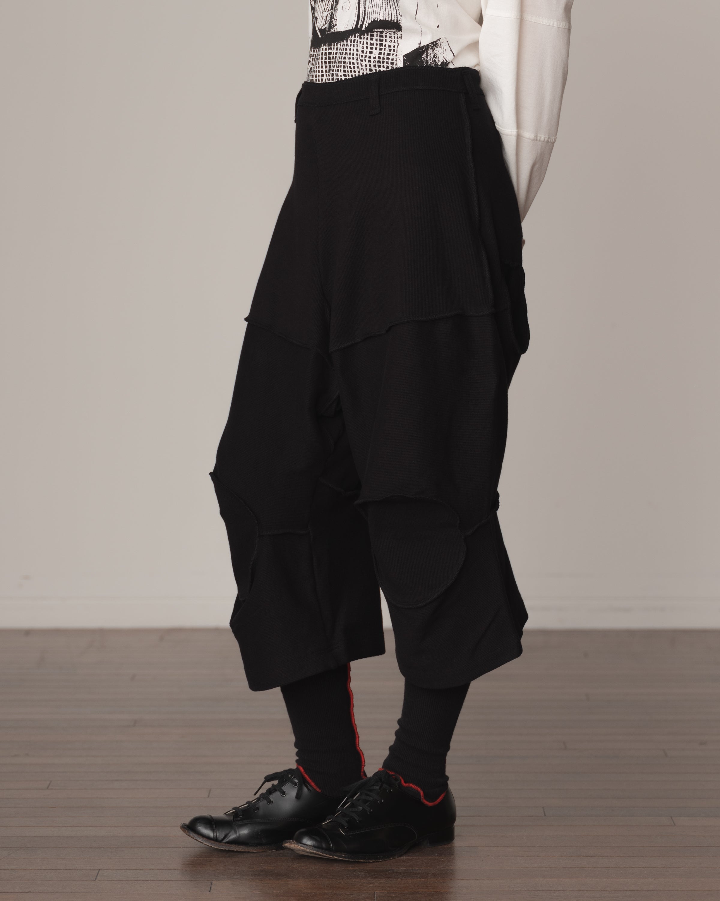 Trousers 103 Wide- Cotton100% Span- Black Stitch- Black