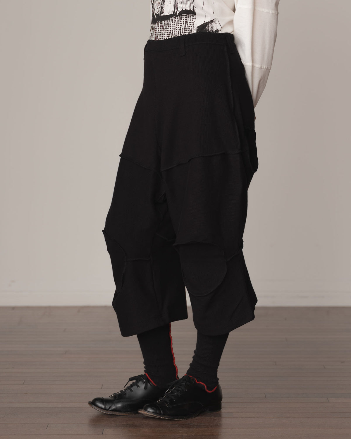 Trousers 103 Wide- Cotton100% Span- Black Stitch- Black