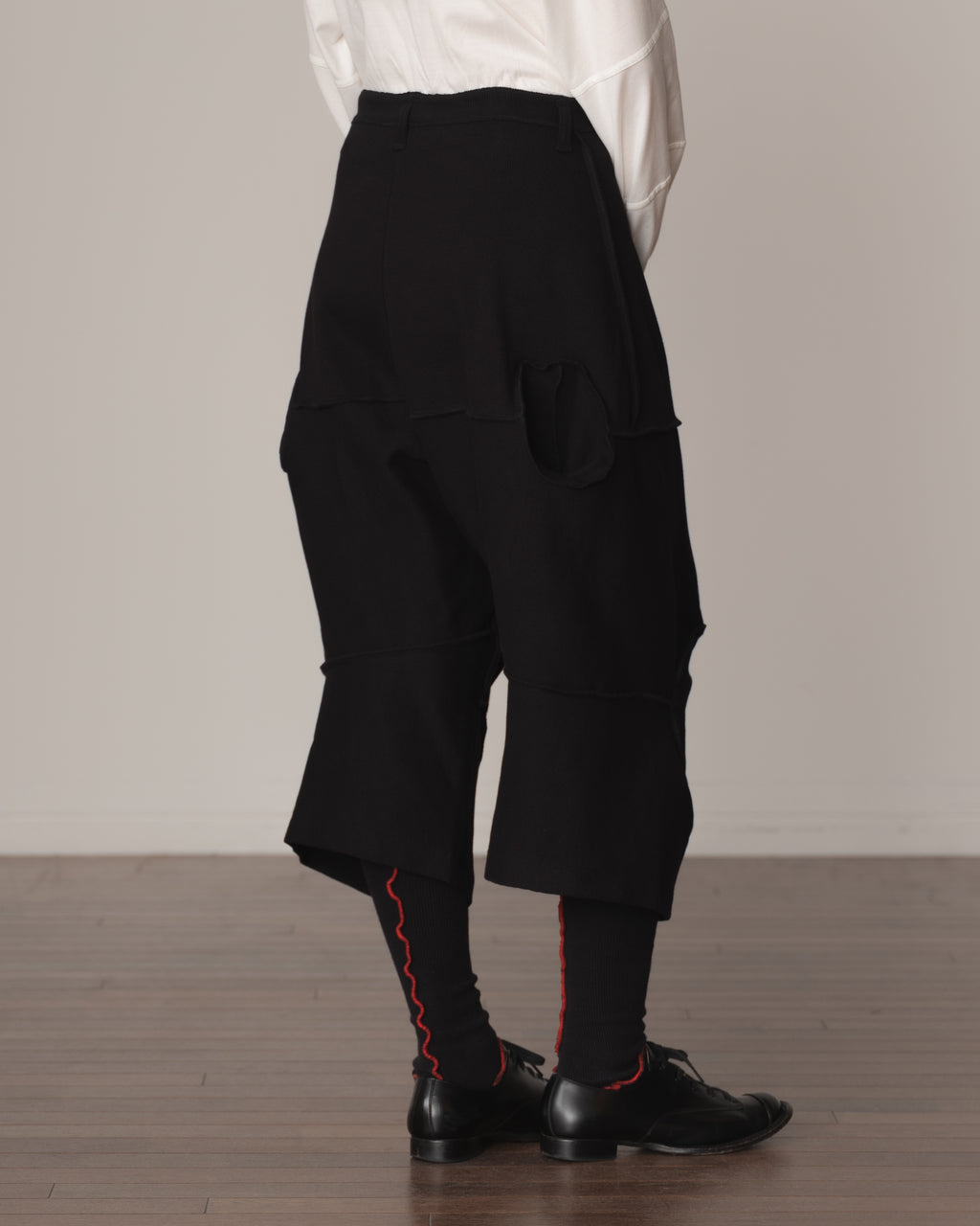 Trousers 103 Wide- Cotton100% Span- Black Stitch- Black