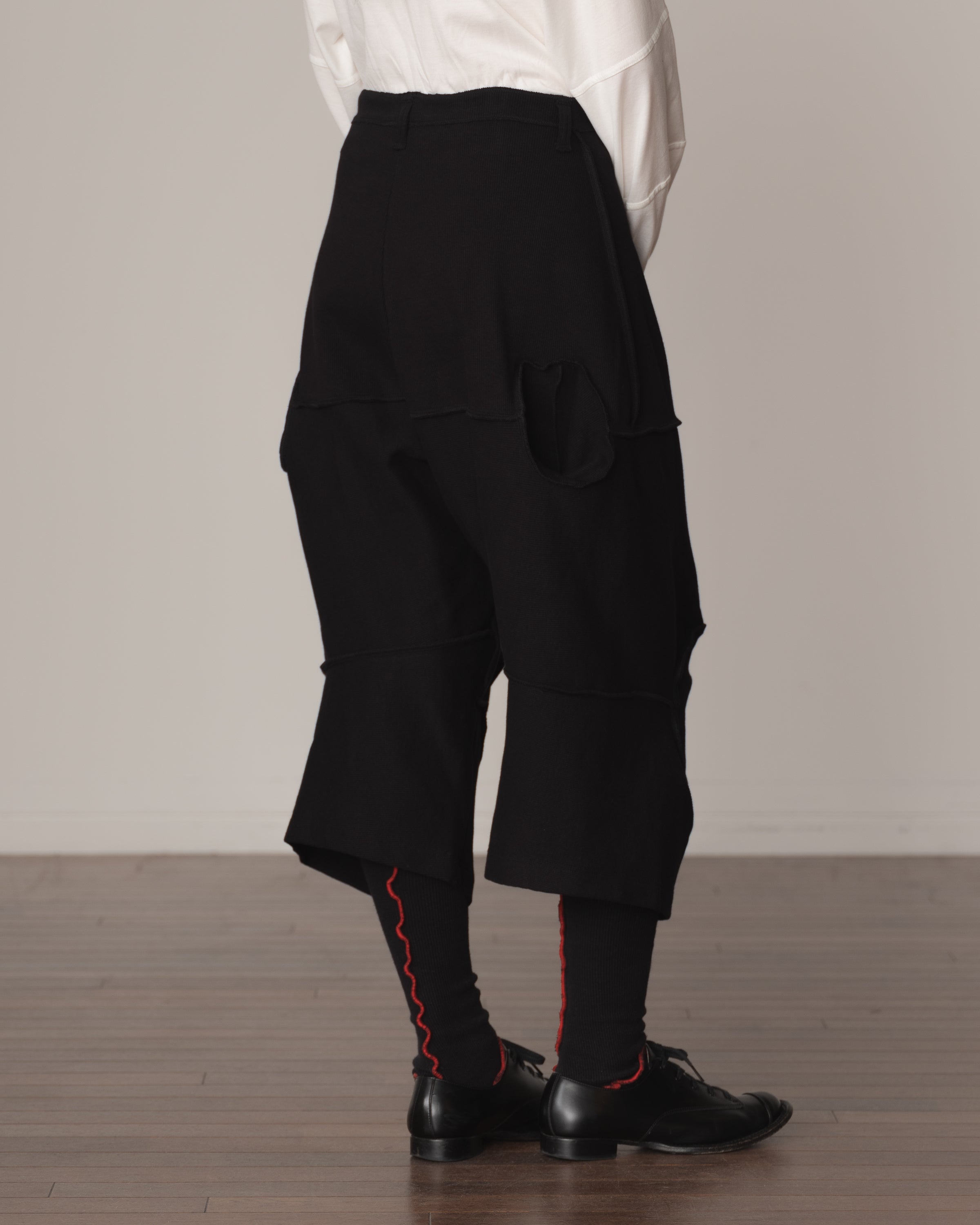 Trousers 103 Wide- Cotton100% Span- Black Stitch- Black