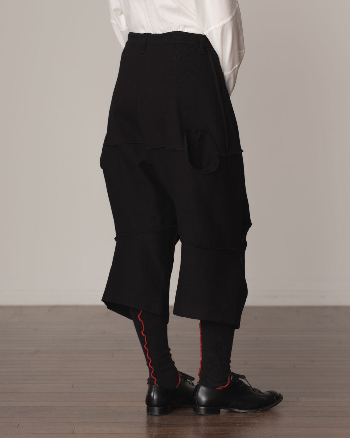 Trousers 103 Wide- Cotton100% Span- Black Stitch- Black