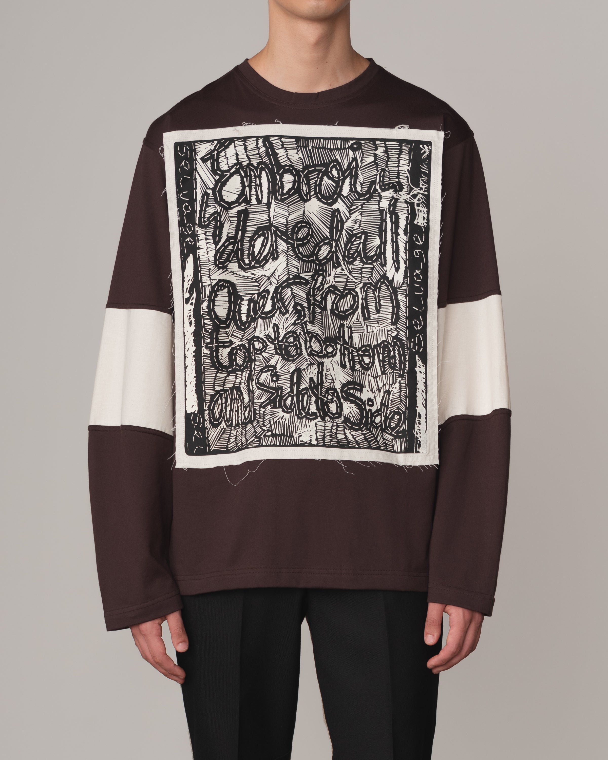 Tshirt 108- Cotton100% Jersey Wsp- Selvage Embroidered- Brown