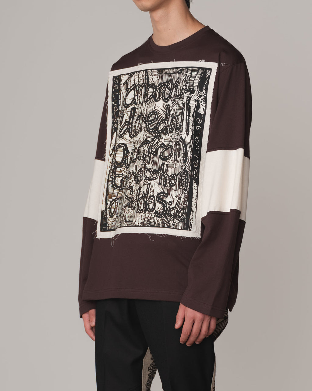 Tshirt 108- Cotton100% Jersey Wsp- Selvage Embroidered- Brown