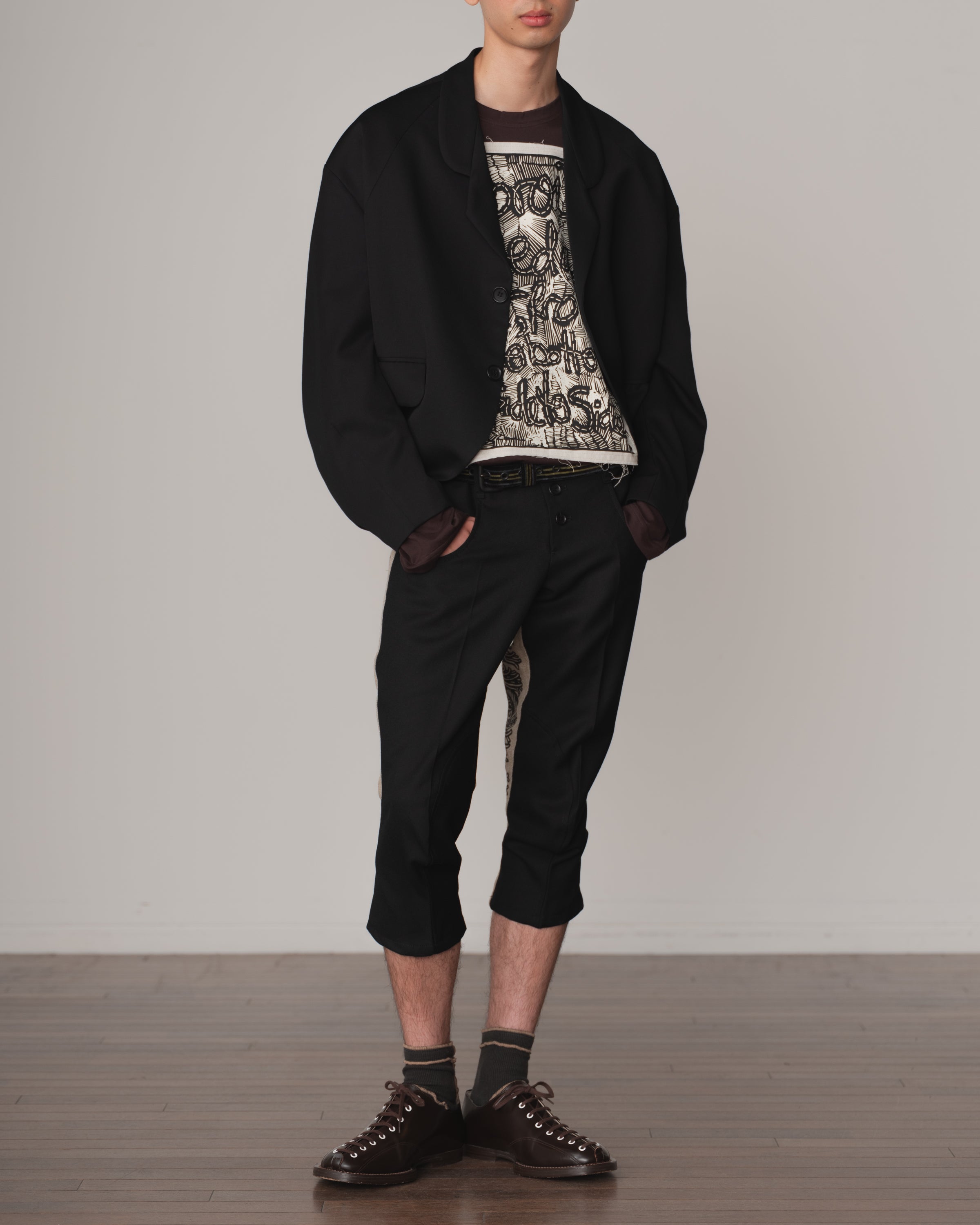 Tshirt 108- Cotton100% Jersey Wsp- Selvage Embroidered- Brown