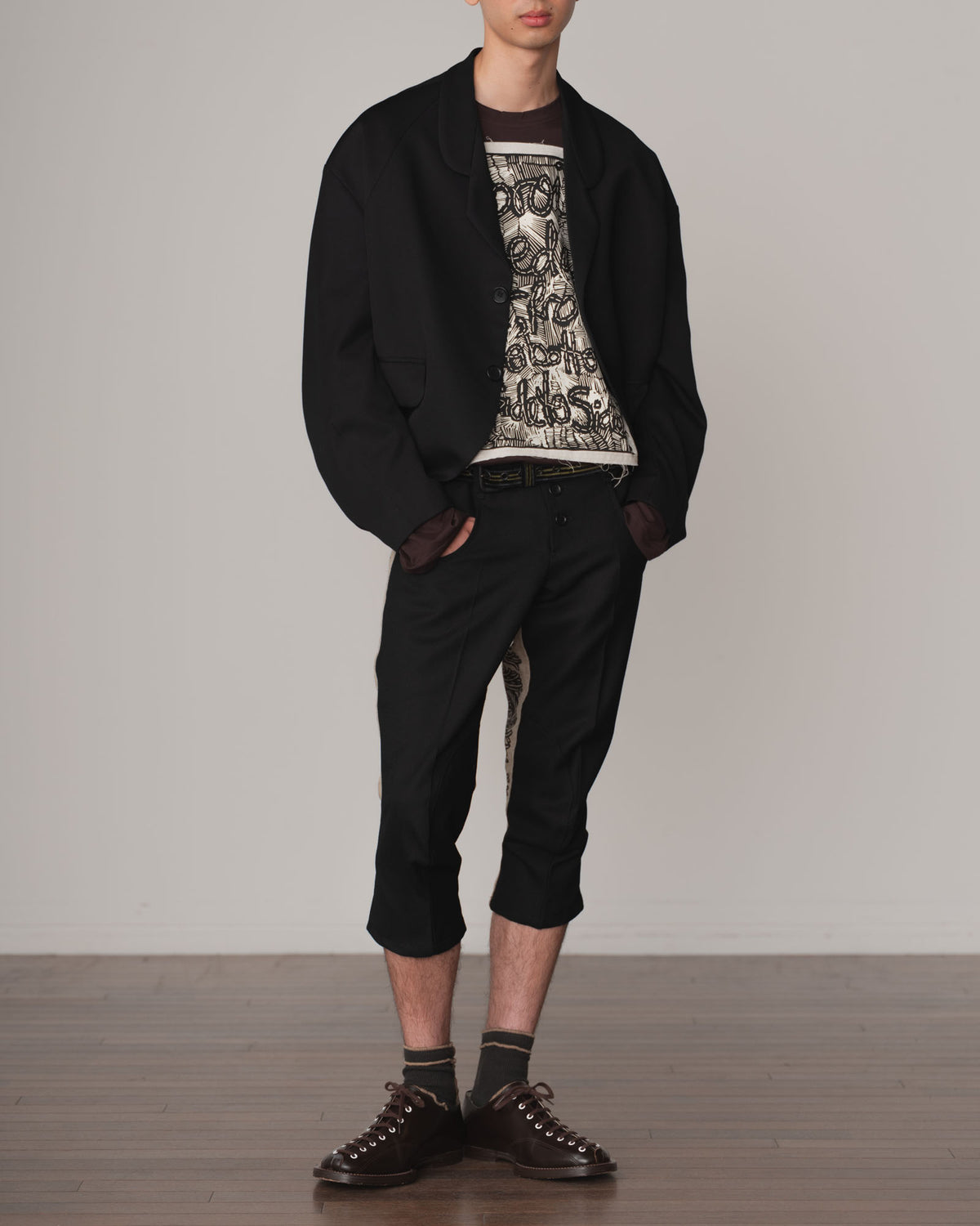 Tshirt 108- Cotton100% Jersey Wsp- Selvage Embroidered- Brown