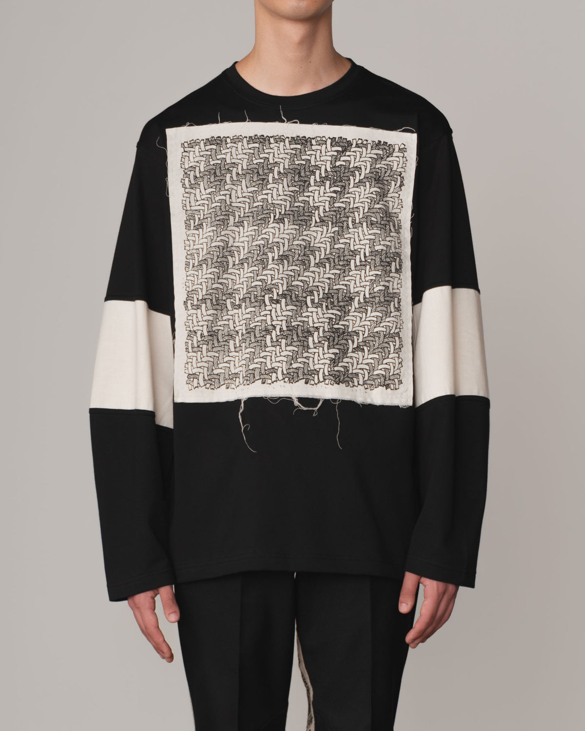 Tshirt 108- Cotton100% Jersey Wsp- Houndstooth- Black