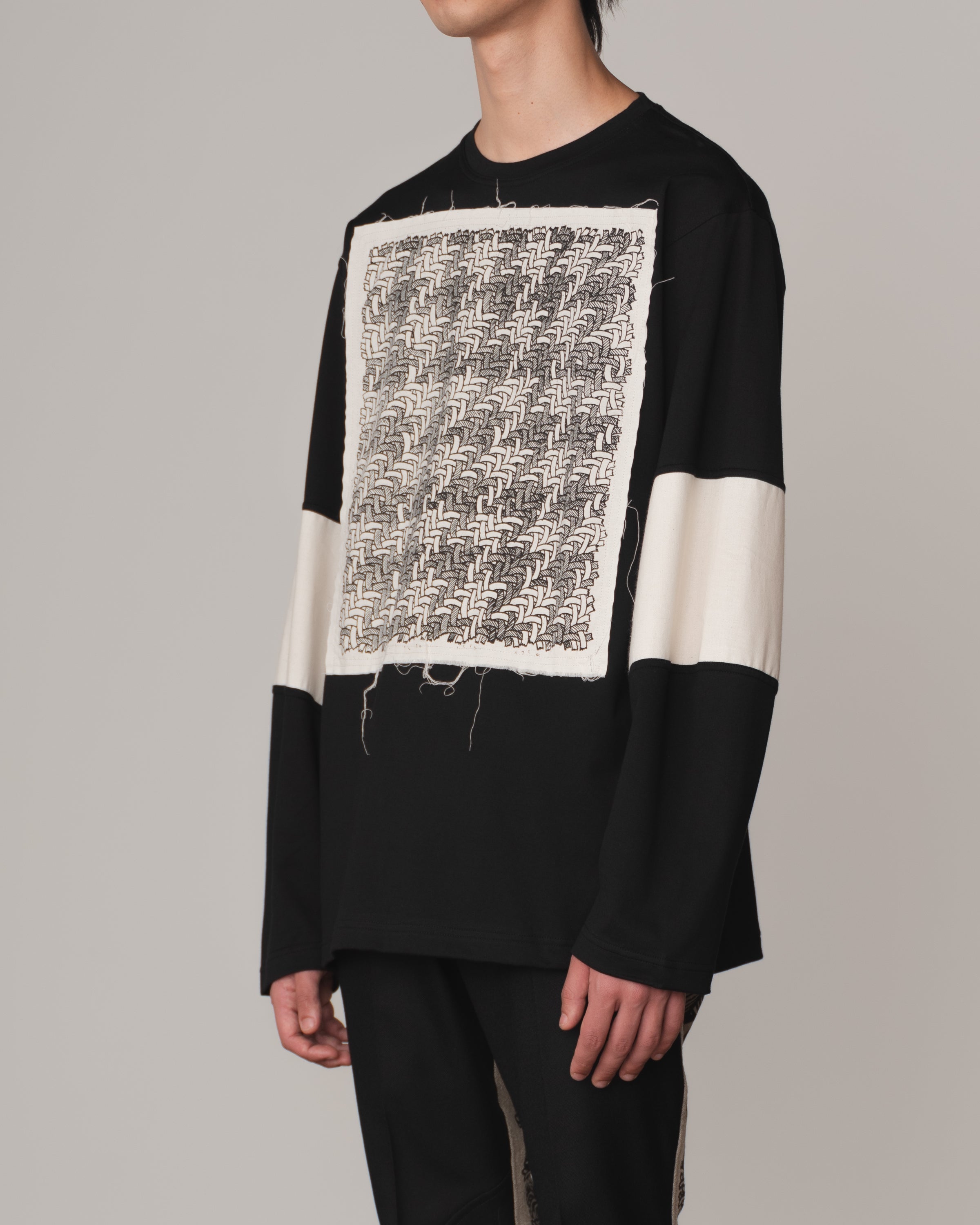 Tshirt 108- Cotton100% Jersey Wsp- Houndstooth- Black