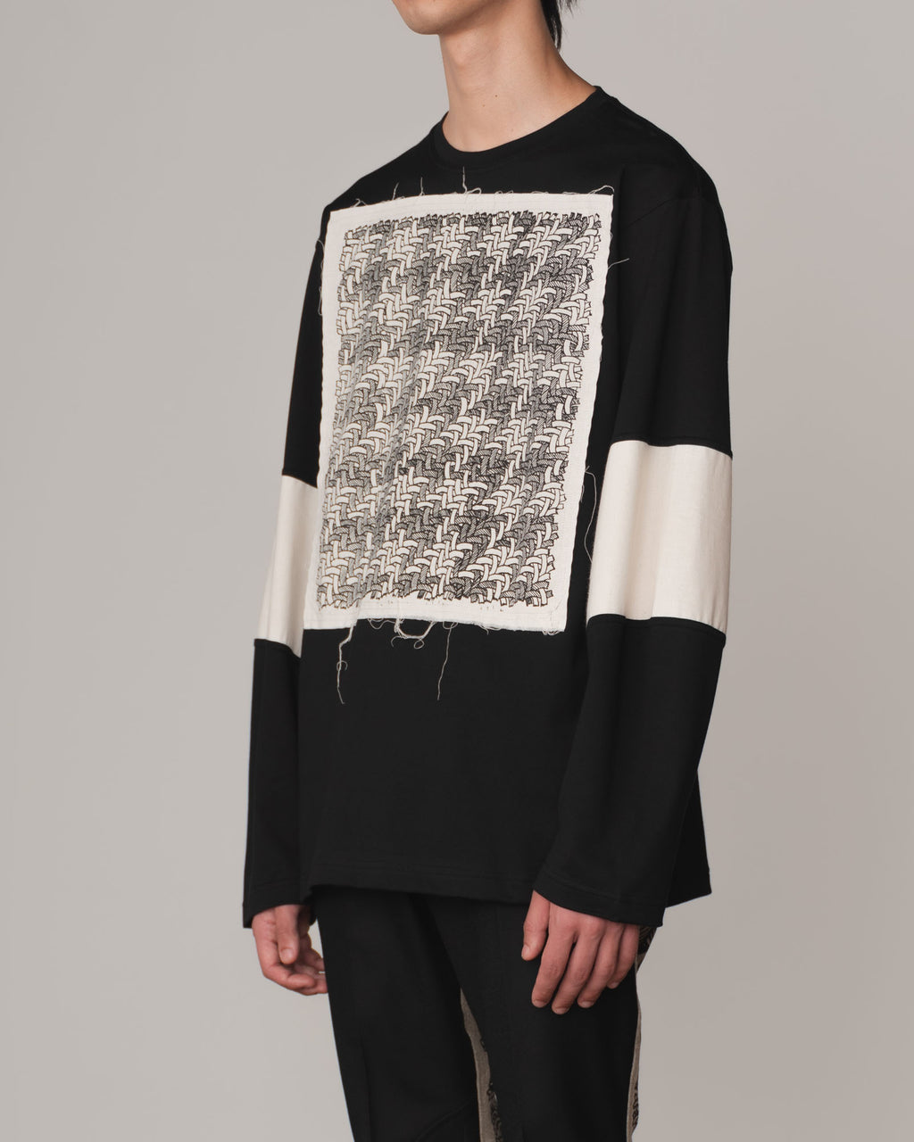 Tshirt 108- Cotton100% Jersey Wsp- Houndstooth- Black