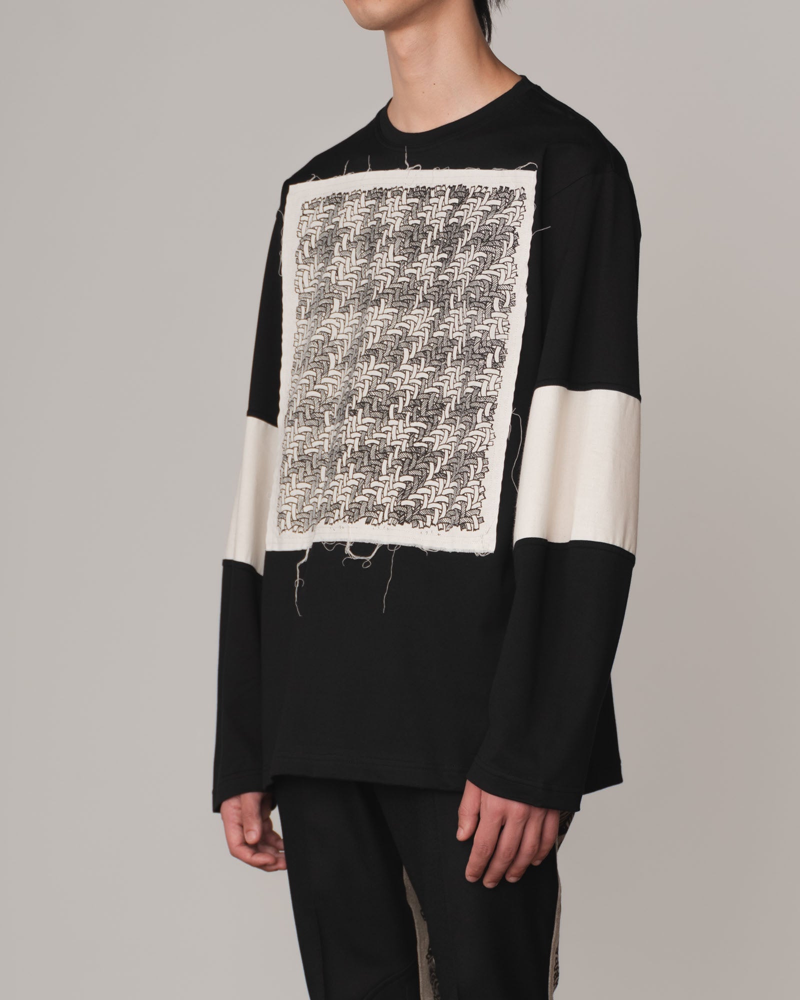 Tshirt 108- Cotton100% Jersey Wsp- Houndstooth- Black